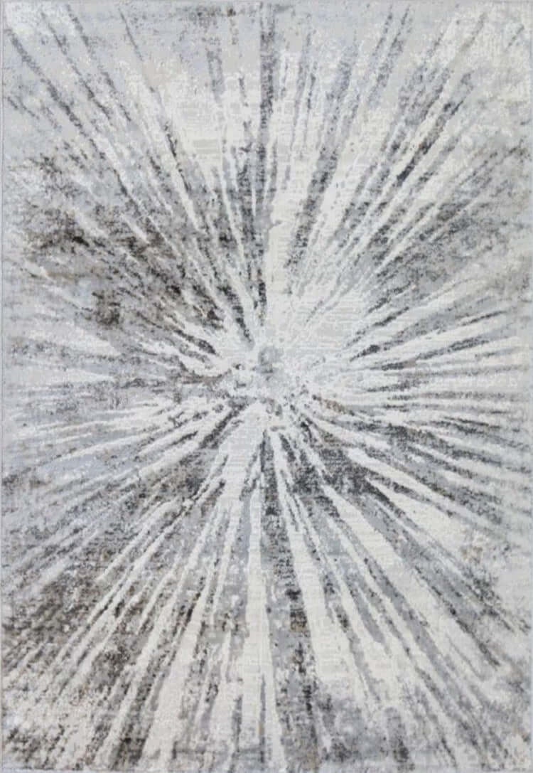 The Rugs Grey Abstract Burst Rug | D149a - 160X230 Cm