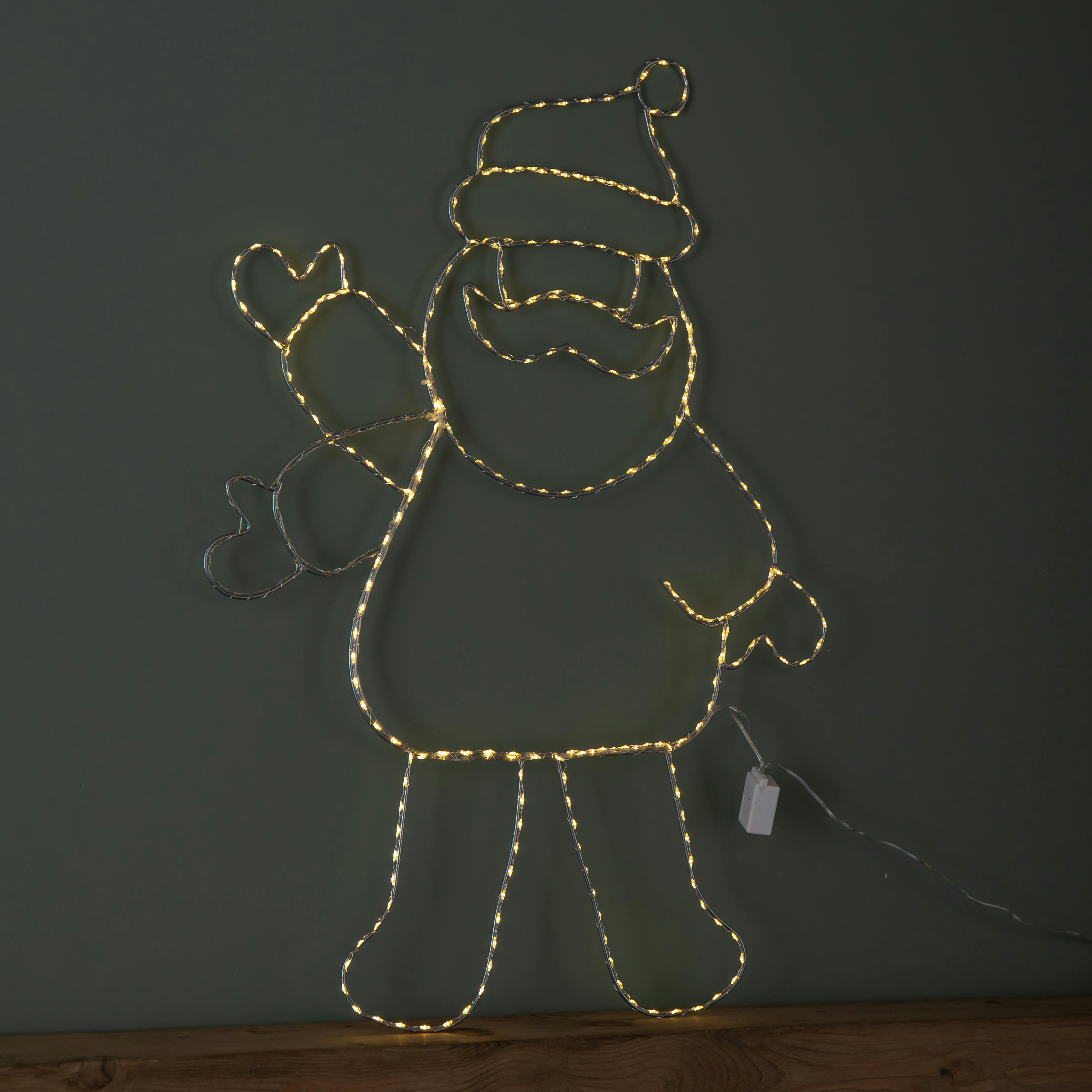 Samuel Alexander Waving Santa Christmas Silhouette with Warm White LEDs 79cm - Image 4