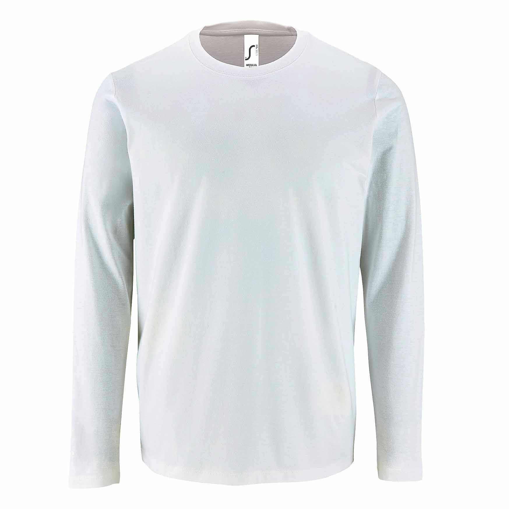 SOLS Mens Imperial Long Sleeve T-Shirt (White) - Size 4XL - Image 2