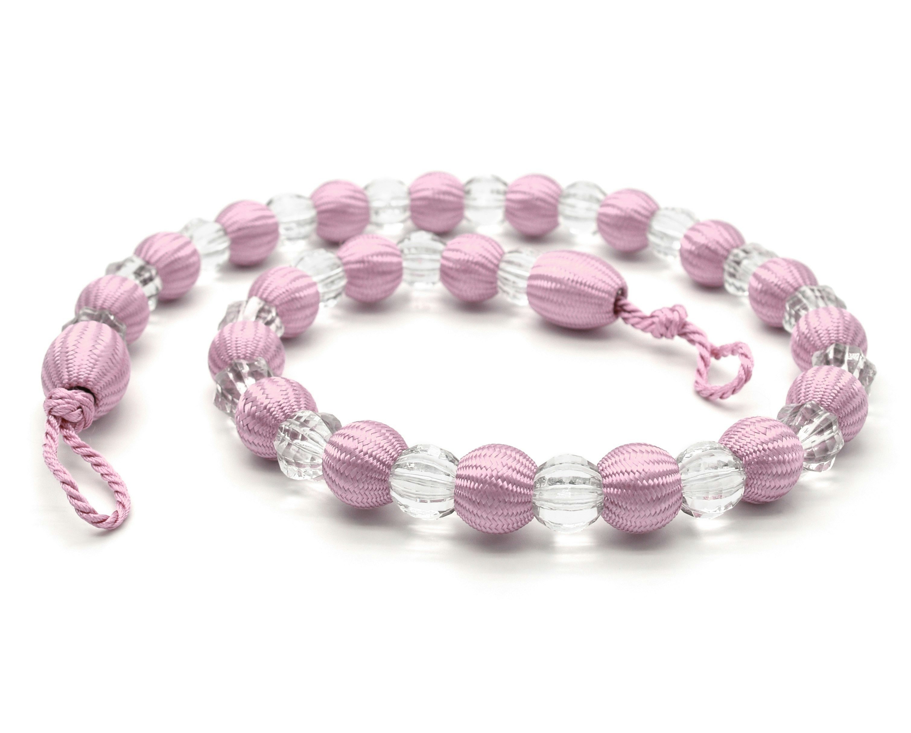 Rackhams Pink Crystal Beaded Curtain Tie Back Pair - Blush