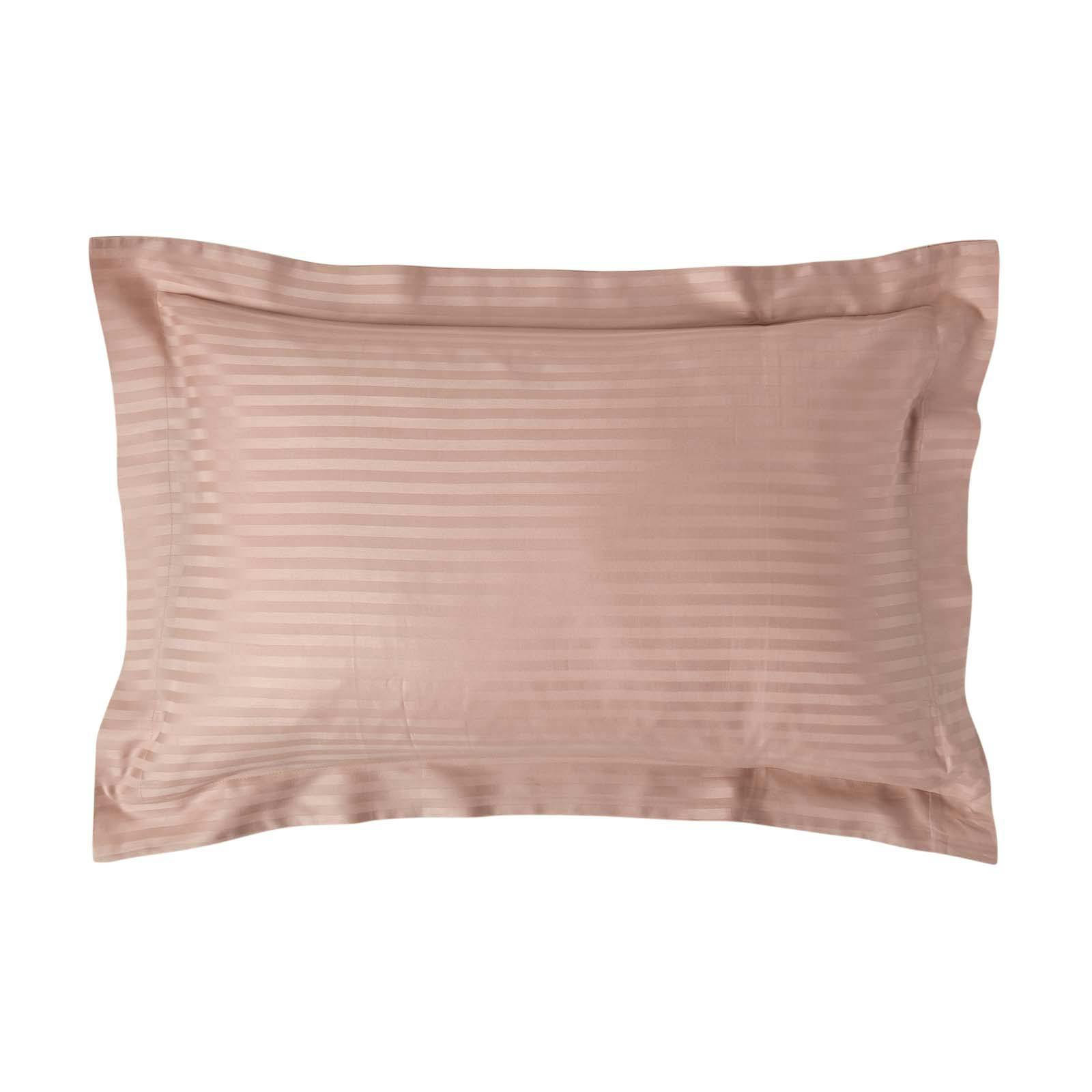 Rackhams Beige Silky 330 Tc Egyptian Cotton Satin Stripe Oxford Pillowcase, Standard Size
