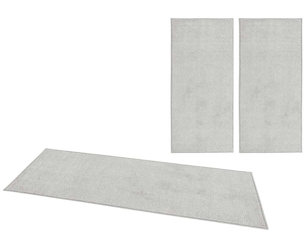 Rackhams Grey Design Velours Rug 3 Pcs - 2X 70X140 Cm + 1X 70X240 Cm
