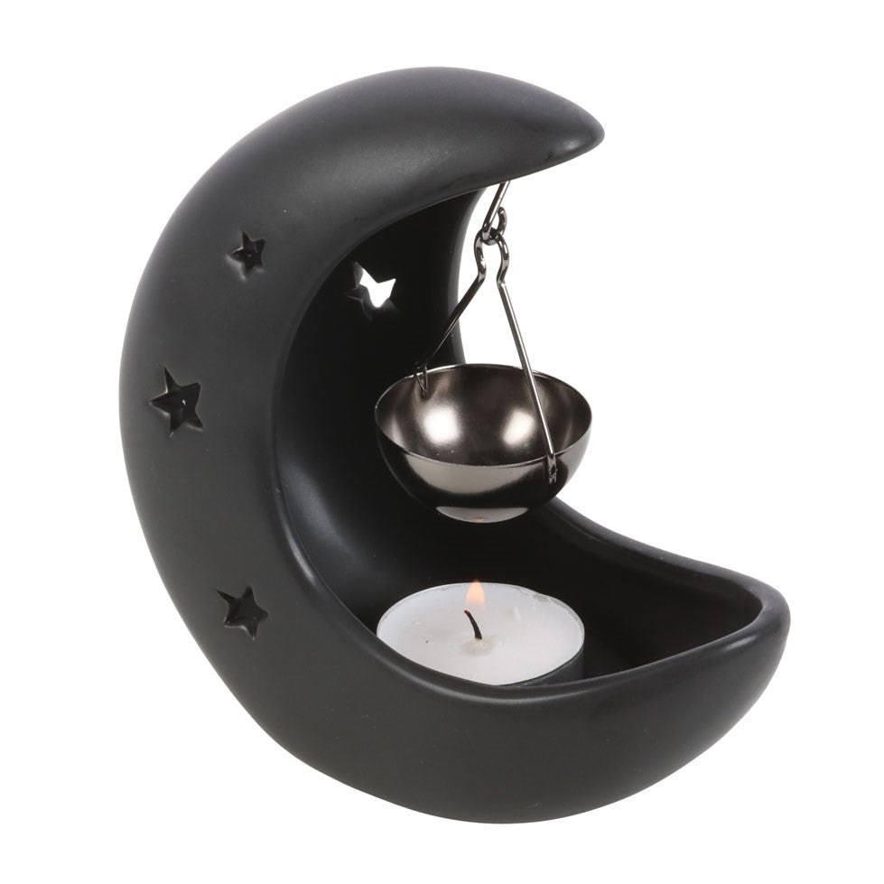 Diletto Gifts Black Crescent Moon Hanging Oil Burner