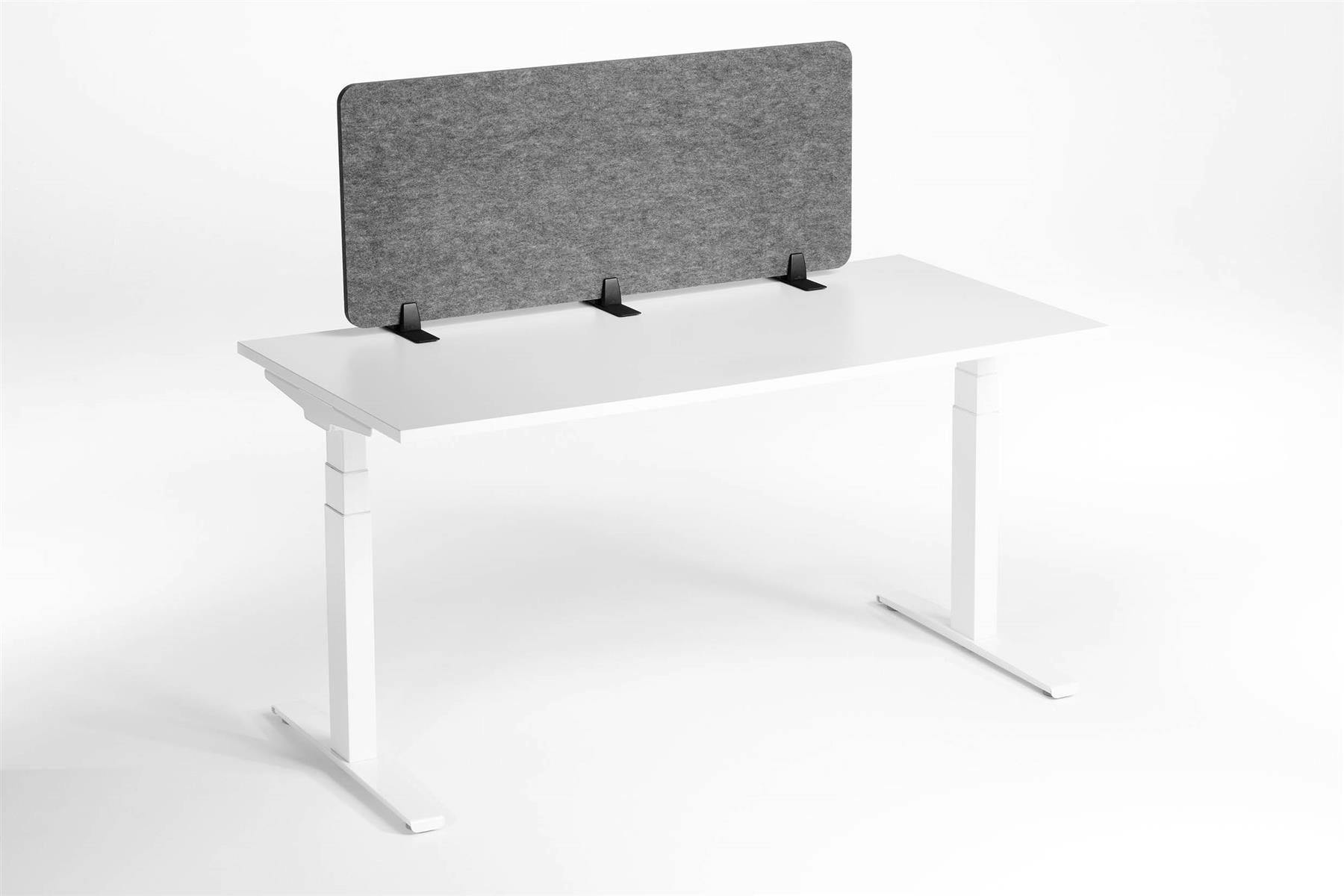 Rackhams Grey Felt Desk Divider Panel | Visual Acoustic Privacy Partition 120Cm |