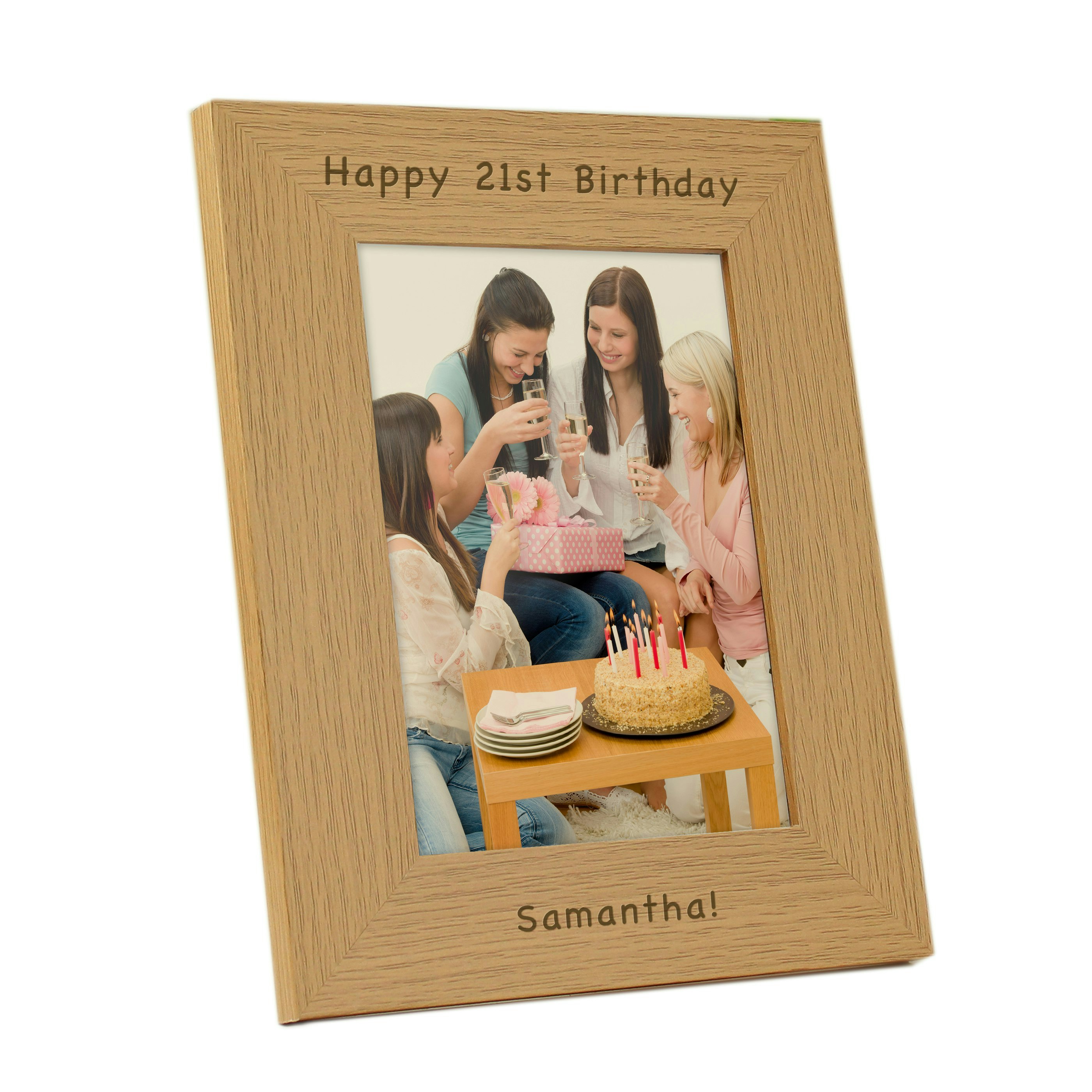 Rackhams Personalised 5X7 Potrait Wooden Photo Frame