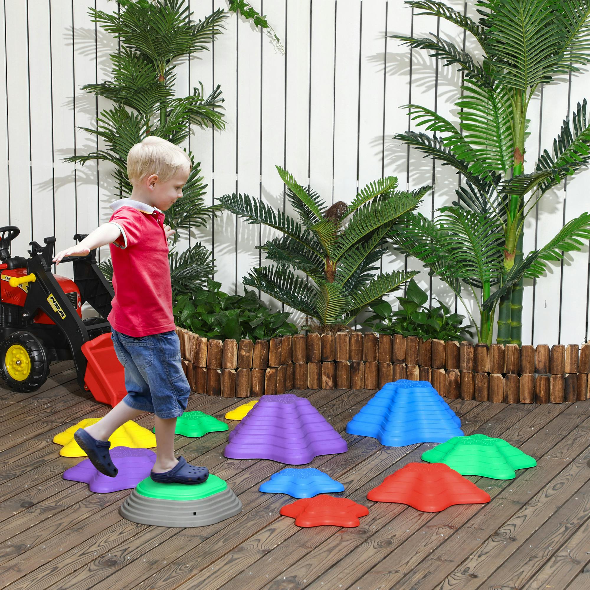 Zonekiz Kids Stepping Stones, 11 Pieces Balance River Stones For Obstacle Course