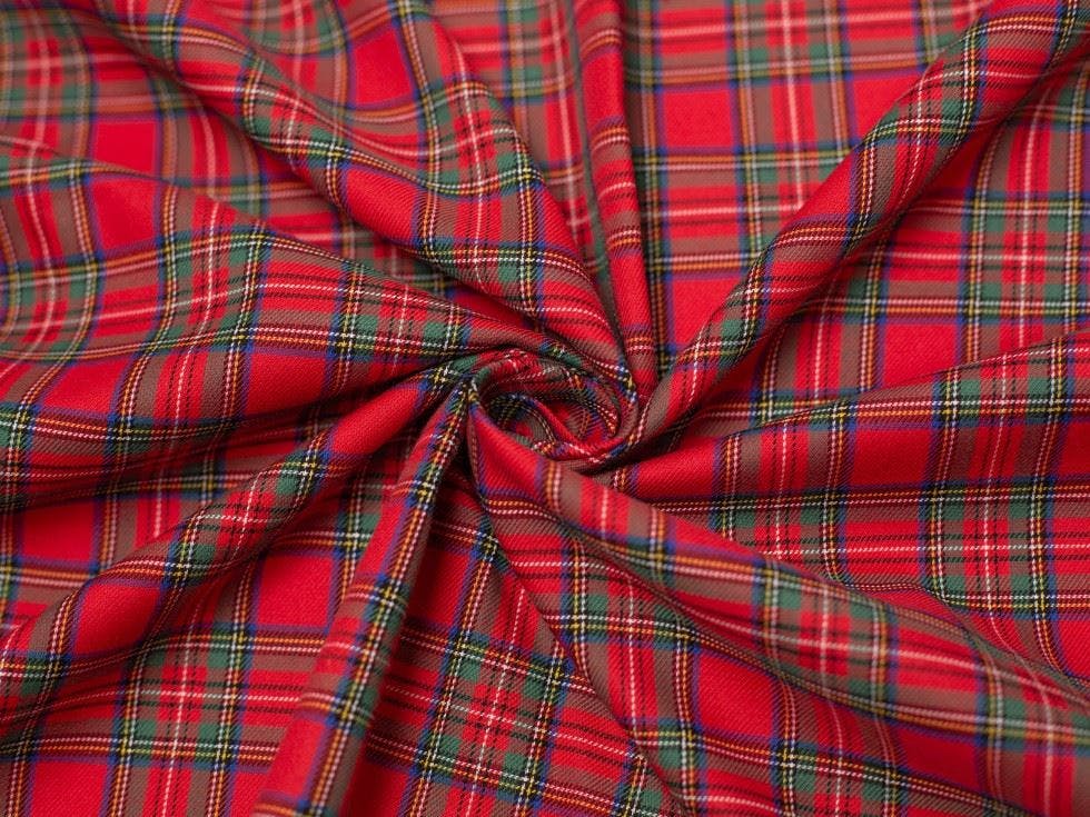 Minerva Core Range Light Minerva Brushed Cotton Fabric - Checks Design Dressmaking Fabric, 150 Cm / 60" Wide - Per Metre - Royal Stewart