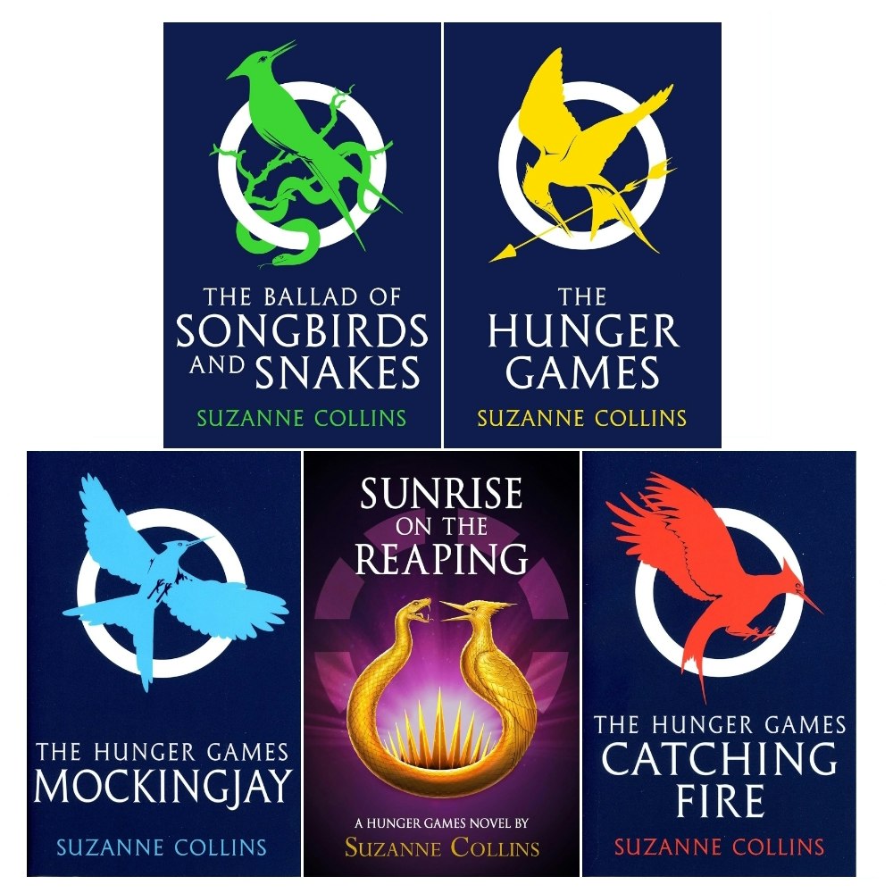 Scholastic The Hunger Games Series By Suzanne Collins 5 Books Collection Set (Ballad Of Songbirds And Snakes, Sunrise On The Reaping [Hb])