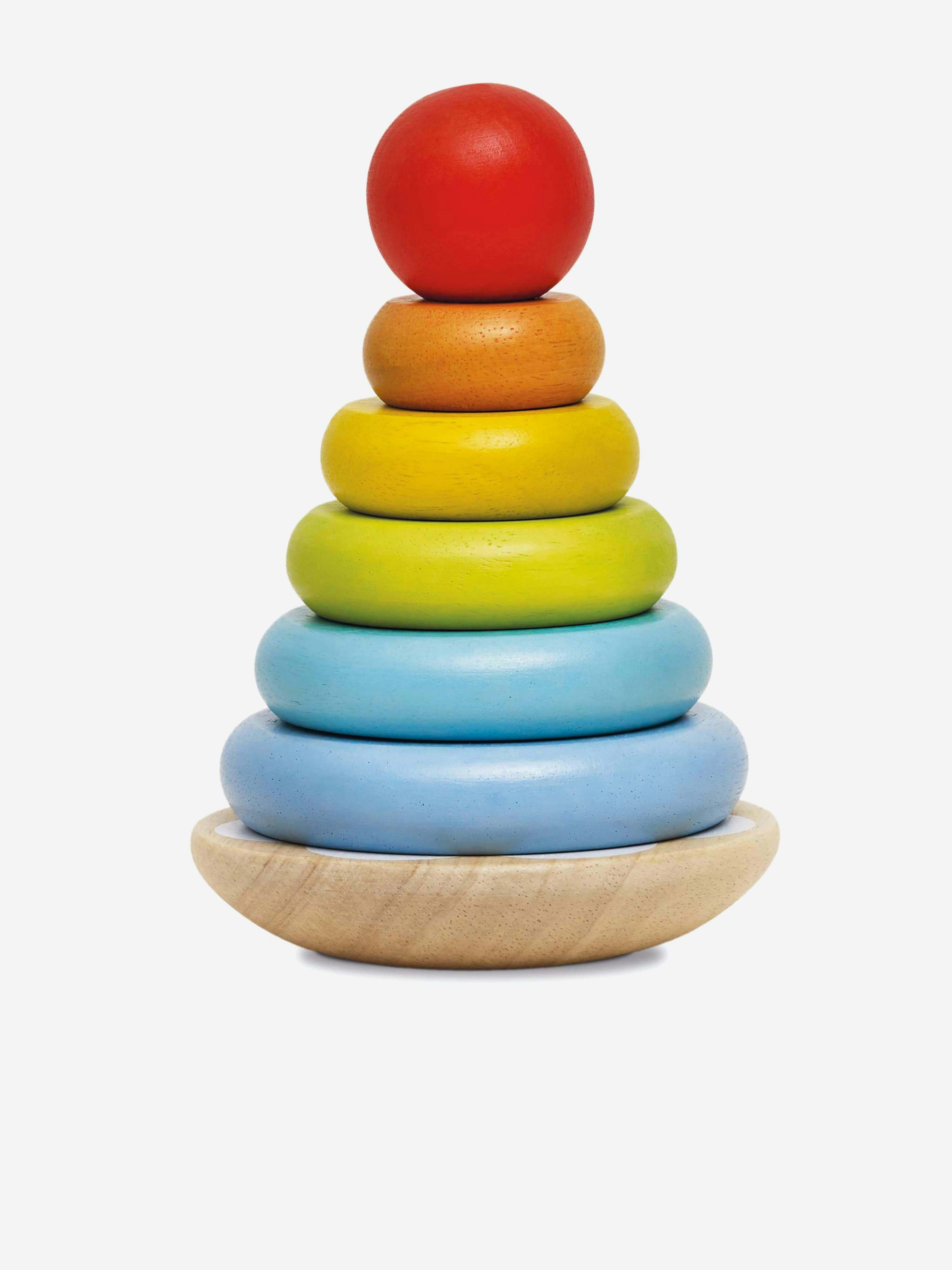 Le Toy Van Rainbow Stacking Tower-7 Piece (W:11.5 X D:11.5 X H:18cm) - Multicoloured - One Size