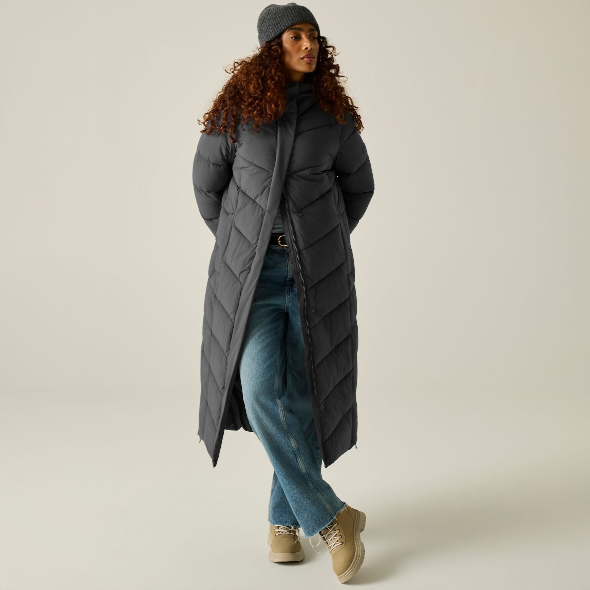 Regatta Women's / Eloria Long Length Padded Jacket - Iron - 12 Uk - Iron - 100% Mixed