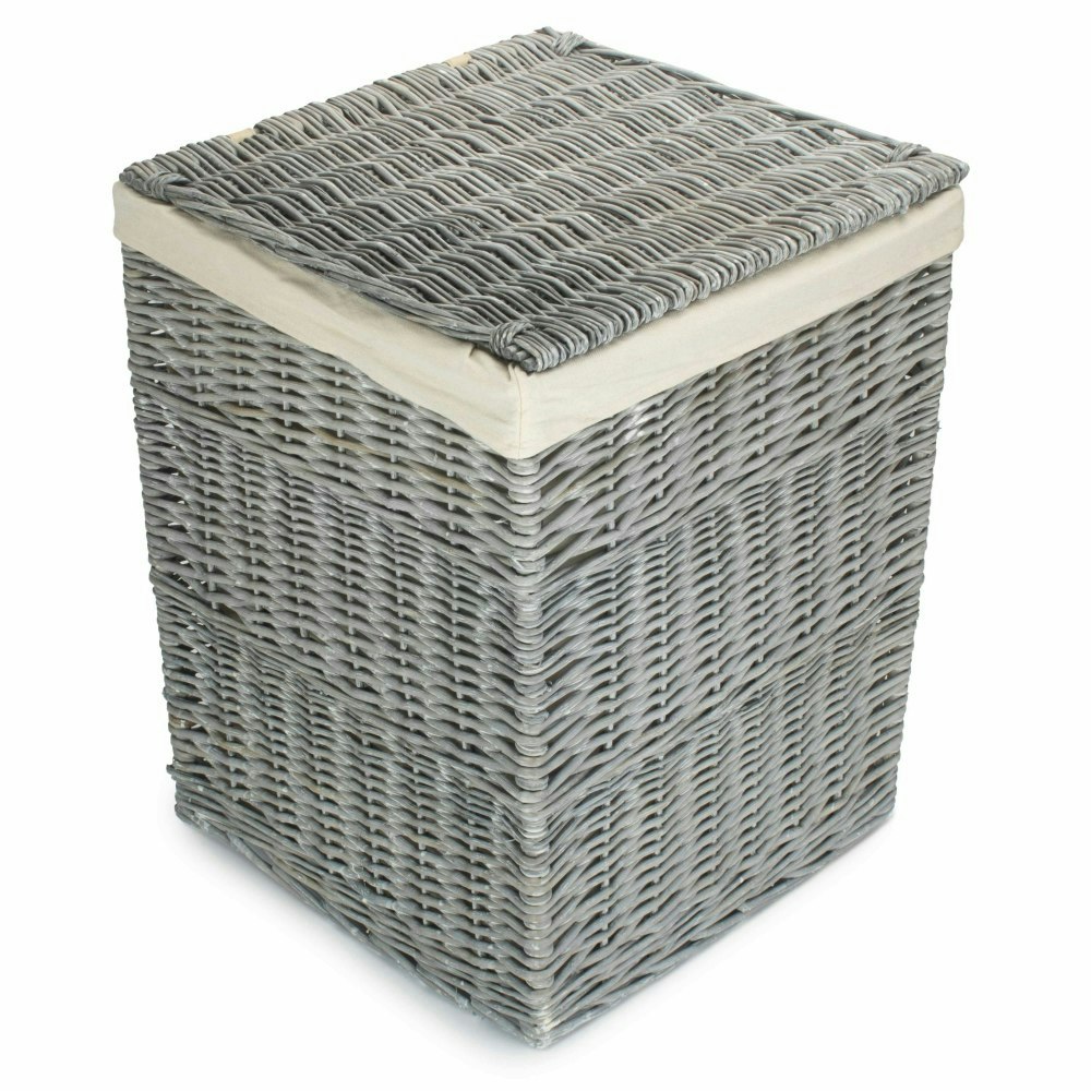 Red Hamper Red/Grey/White Hamper Large Wash Square Laundry Basket With Lining