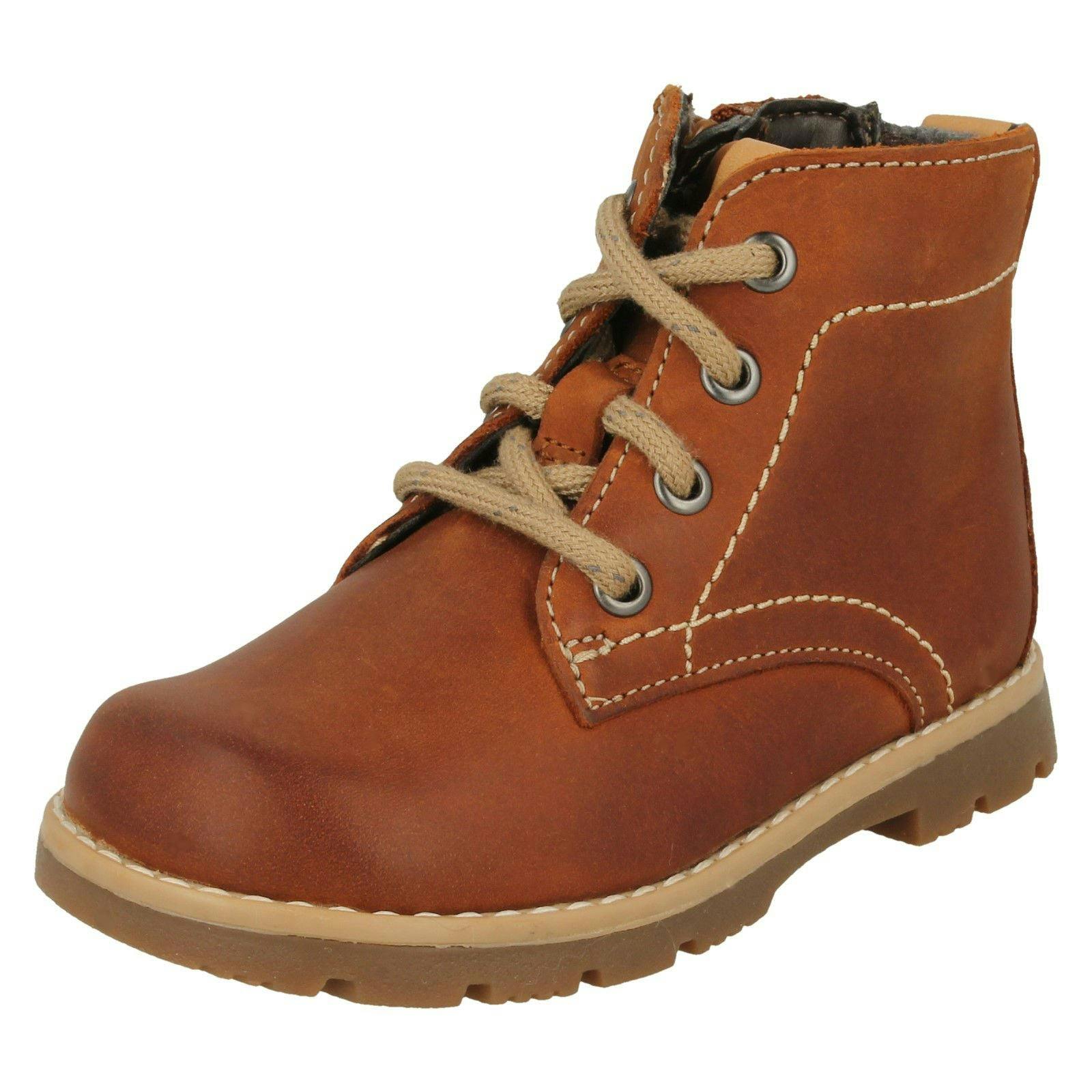 Clarks Men's Infant Boys Lace Up Detailed Ankle Boots Comet Rock Inf - Tan - Uk 4 Infant - F