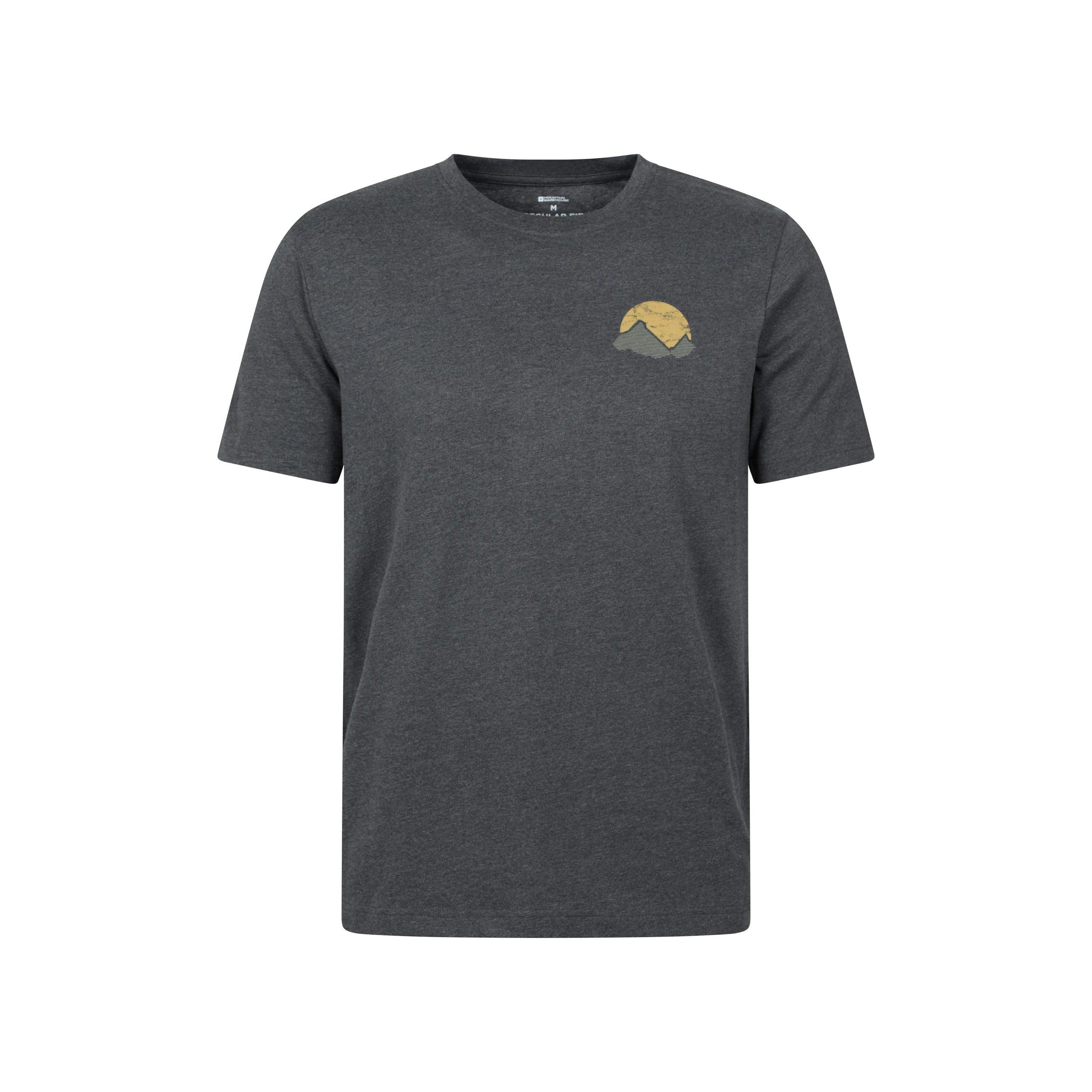 Mountain Warehouse Men's Crest Organic T-Shirt - Charcoal - Charcoal - Xs - 100% Mixed