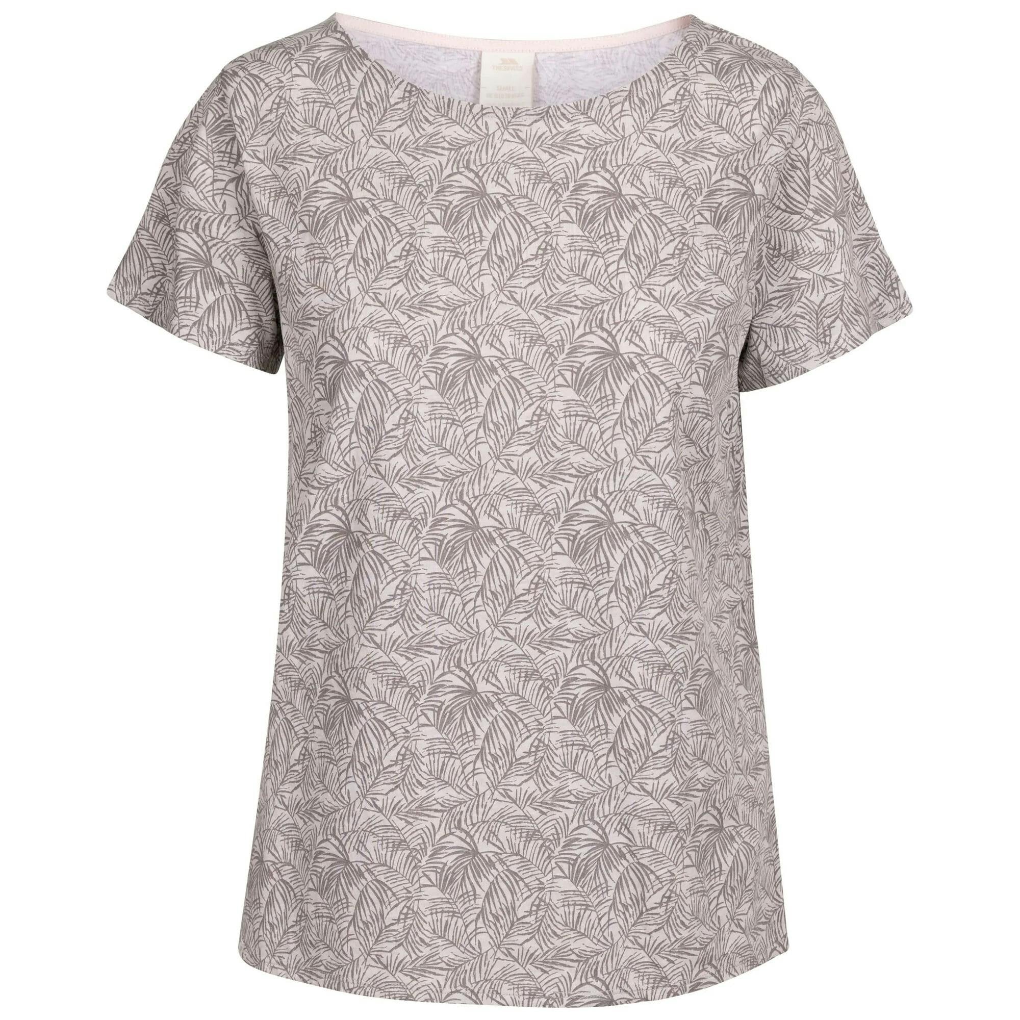 Trespass Women's Grey Simona Palm Leaf Top - Marl - Xxl - Marl - 60% Cotton/40% Polyester