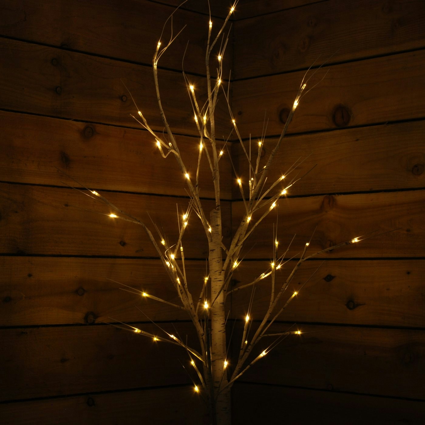 Samuel Alexander White 2.4M (8Ft) Indoor Outdoor Christmas Lit Birch Tree With 136 Warm Leds