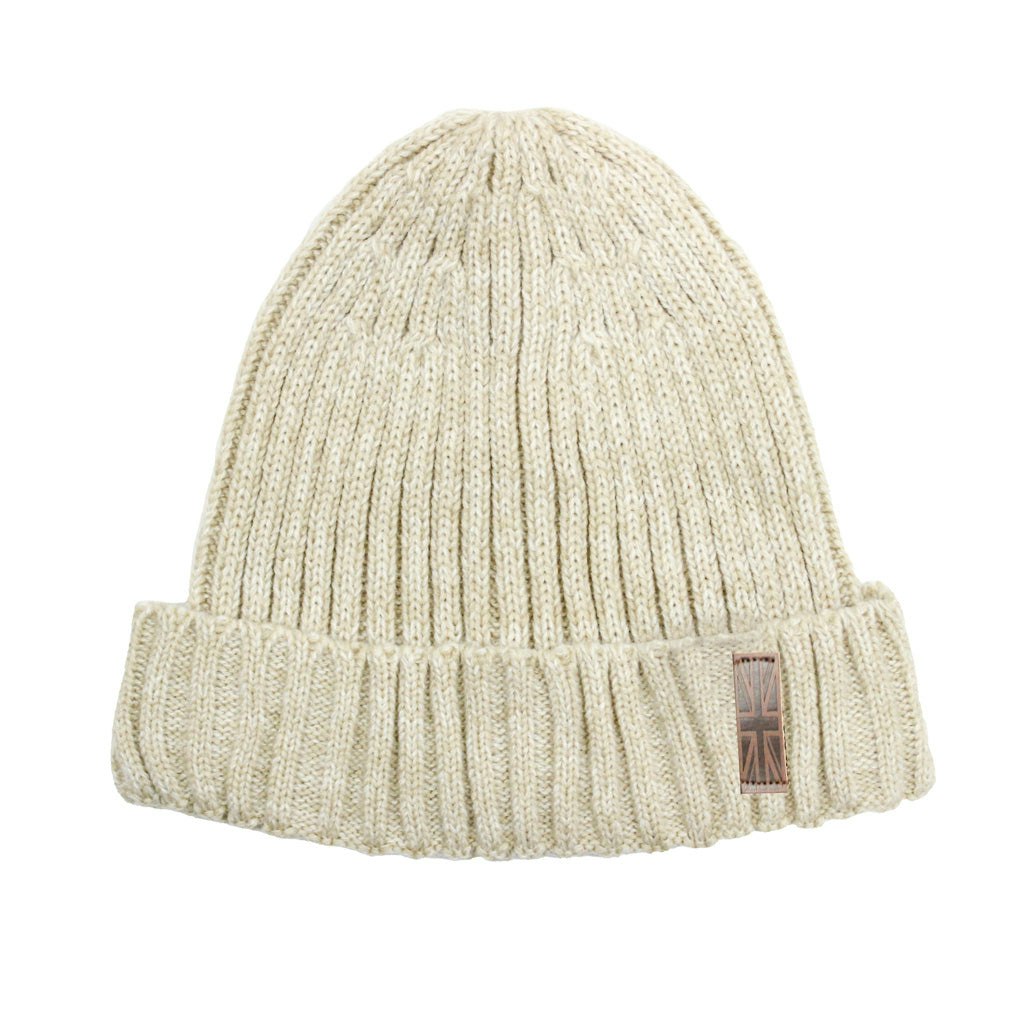 Heritage Traditions Men's Heritage Twist Union Jack Beanie - Oatmeal Union Jack
