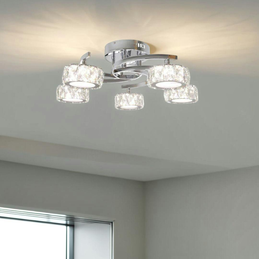 Rackhams Light Dilan 5- Polished Chrome Led Semi-Flush Ceiling