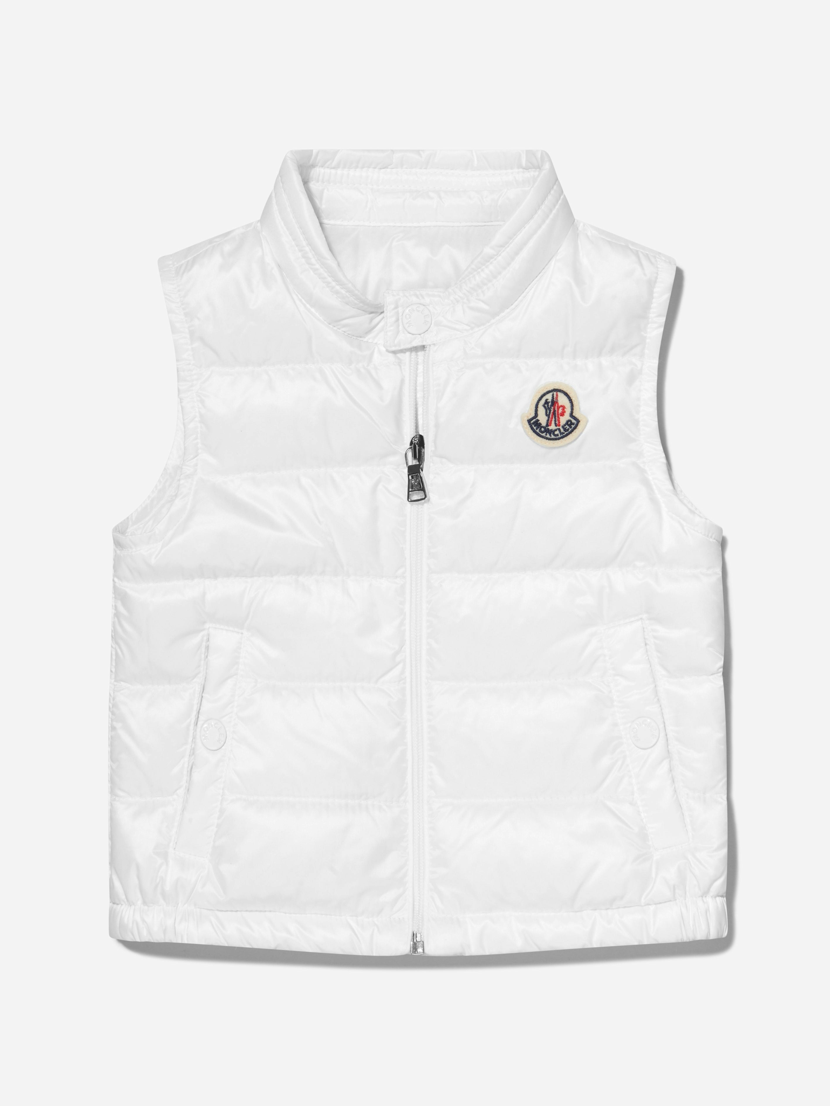 Moncler Enfant Unisex Infant White Baby Down Padded New Amaury Gilet In - 6 - 9 Mths