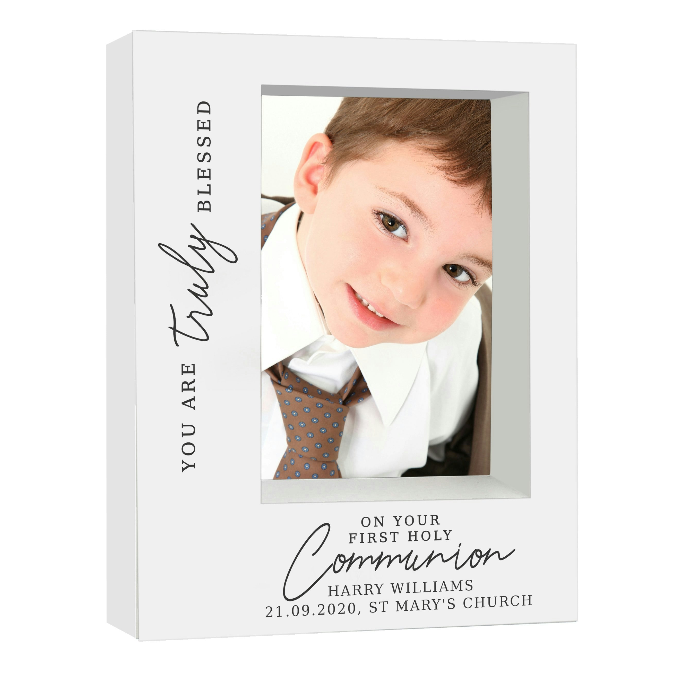 Personalised Memento Company Personalised 'Truly Blessed' First Holy Communion 5X7 Box Photo Frame