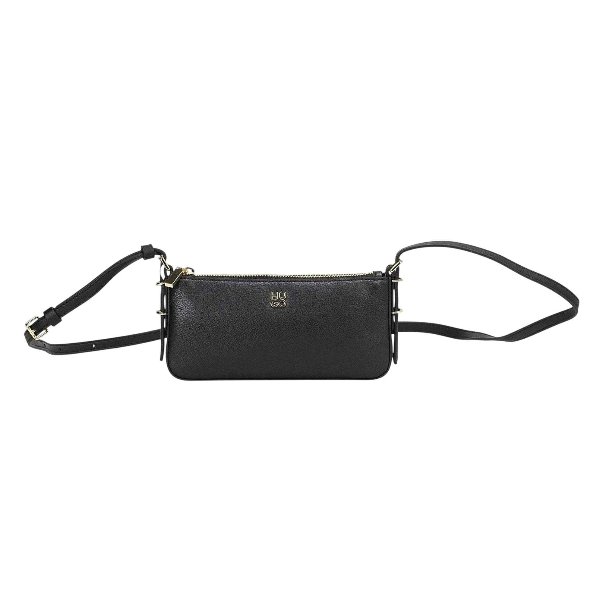 Hugo Women's Black Logo Leather Crossbody Bag - One Size - 100% Mixed