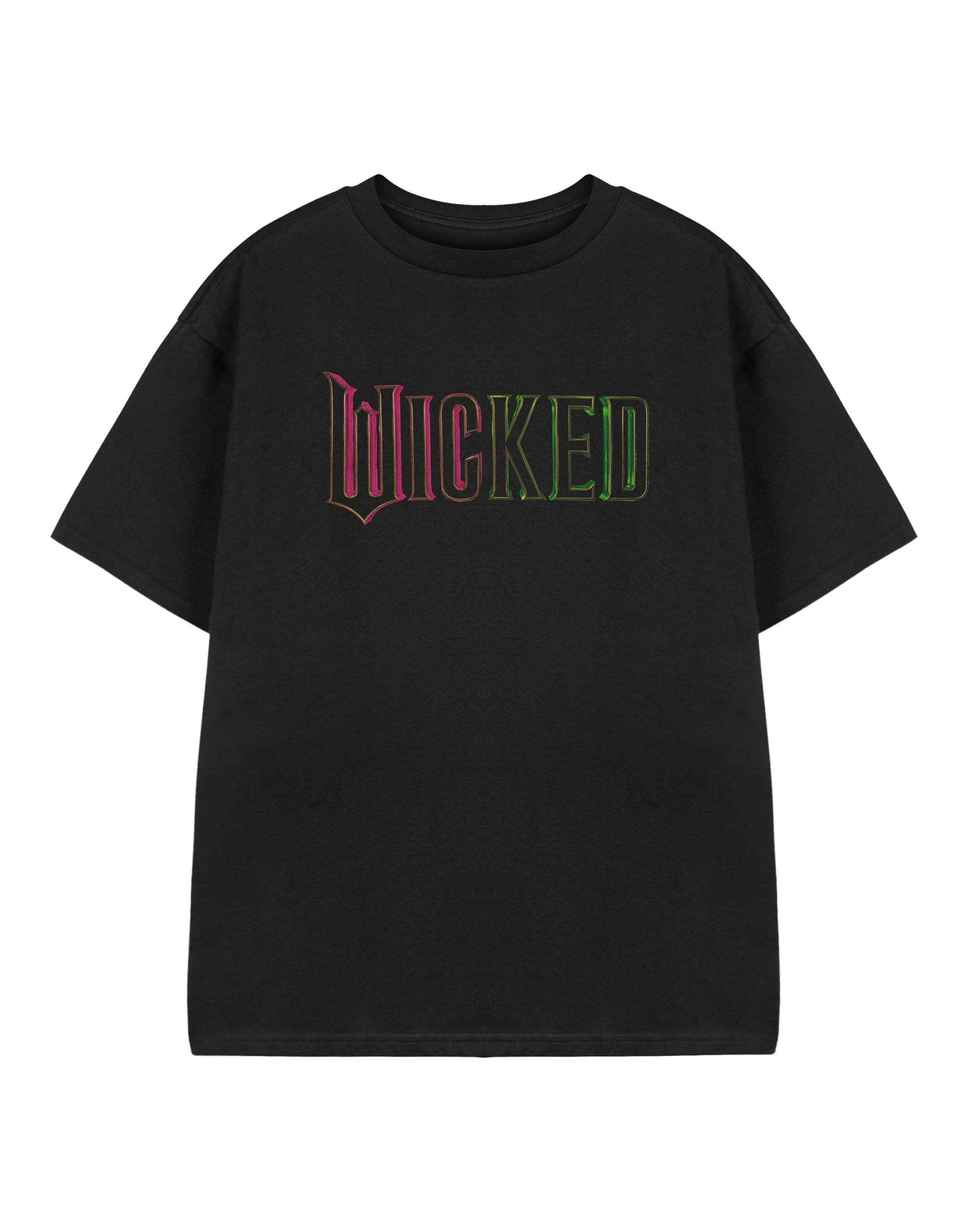 Vanilla Underground Girls Black/Green/Pink Wicked Logo Short Sleeved T-Shirt - 11-12 Years
