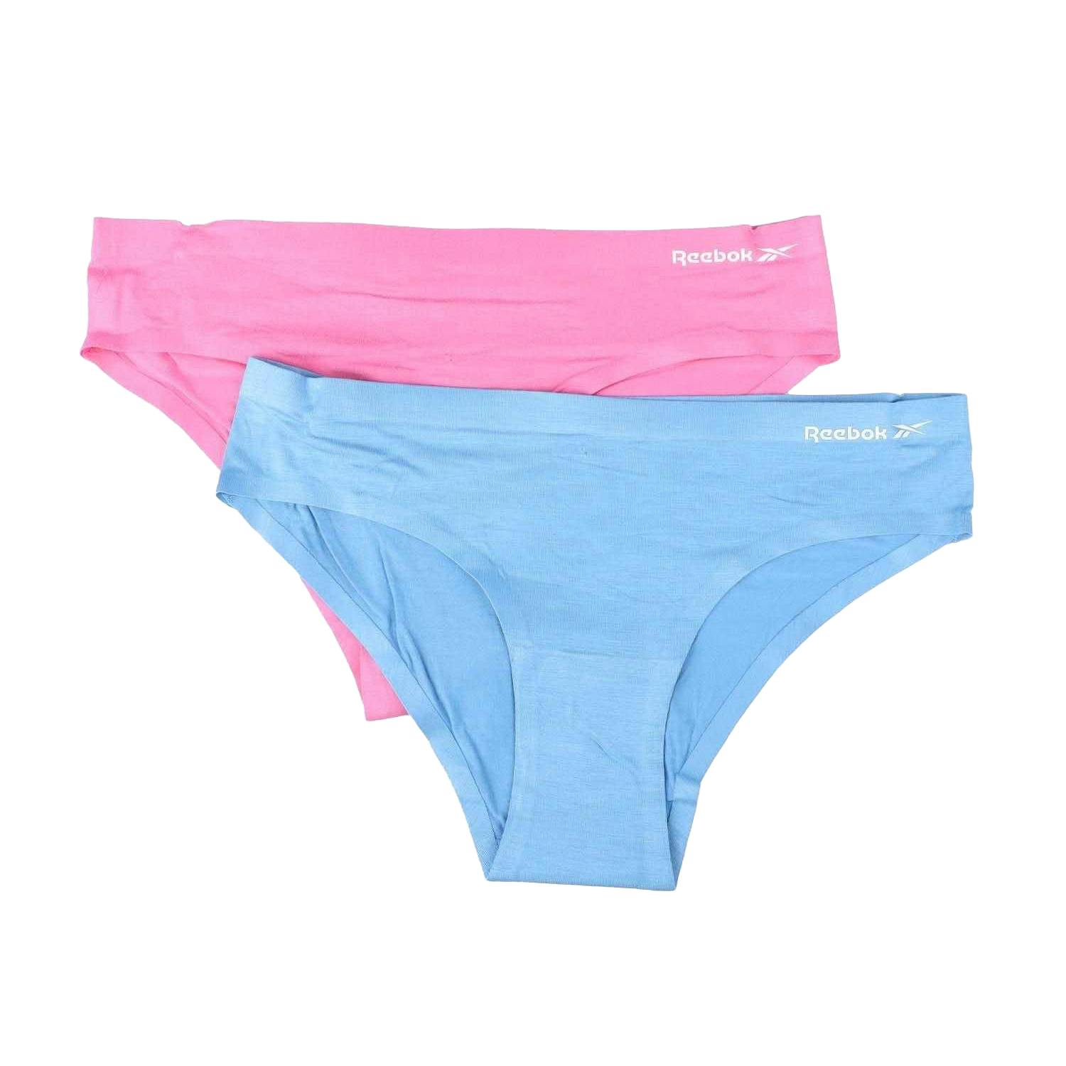 Reebok Women's Blue/Pink Bonded Briefs (Pack Of 2) - M - 95% Viscose/5% Elastane