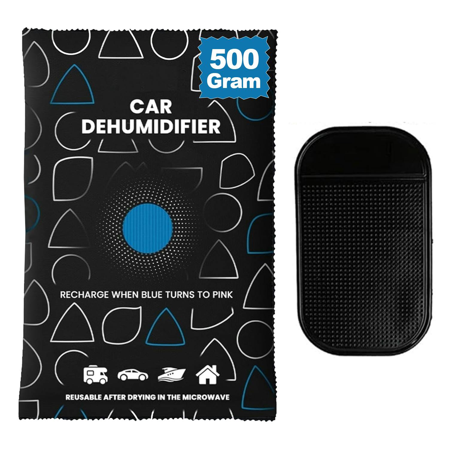 Mantraraj Black 500G Car Home Dehumidifier Large Dry Bag Moisture Killer Absorber Pad Reusable - Pack Of 1 - Dehumidifier