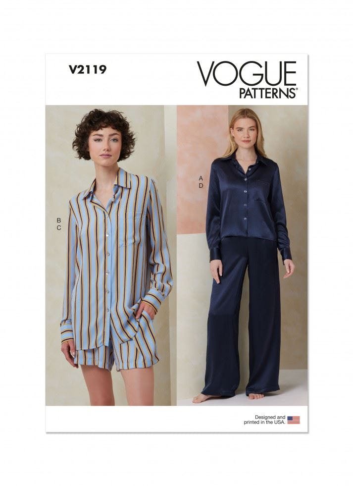 Vogue Women's Sewing Pattern 2119, Pyjamas For A (S-M-L-Xl-Xxl) - Intermediate - A (S-M-L-Xl-Xxl)