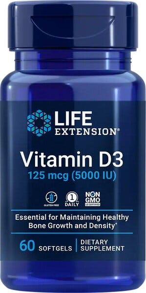 Life Extension Vitamin D3 125Mcg (5000 Iu) 60 Softgels - Image 8