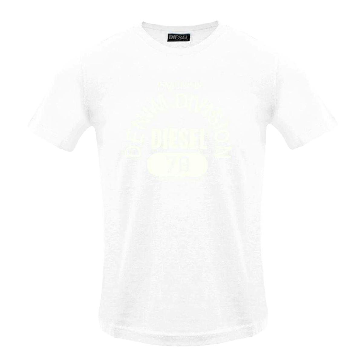 Diesel Men's White Property Of Denim Division Logo T-Shirt - M - 100% Cotton