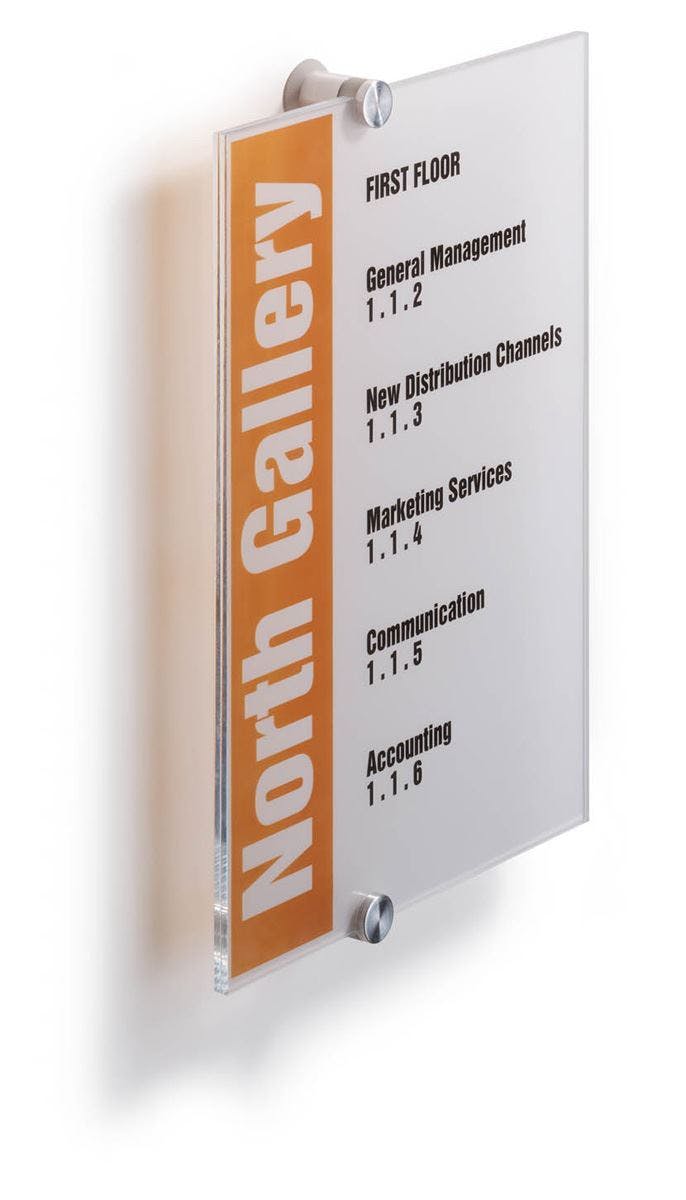Durable Crystal Frameless Acrylic Door Sign Holder Wall Mounted | A4 Clear