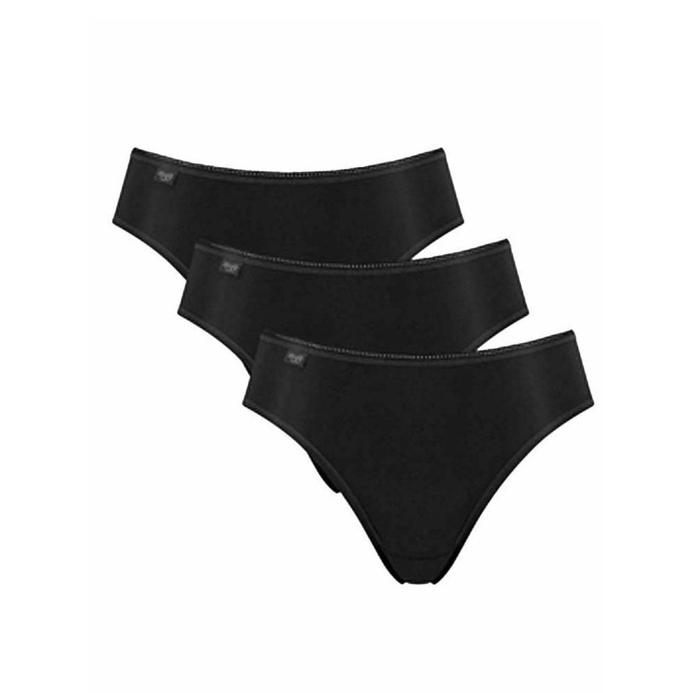 Sloggi Women's Black 24/7 3-Pack Microfibre Tai Briefs, - 12