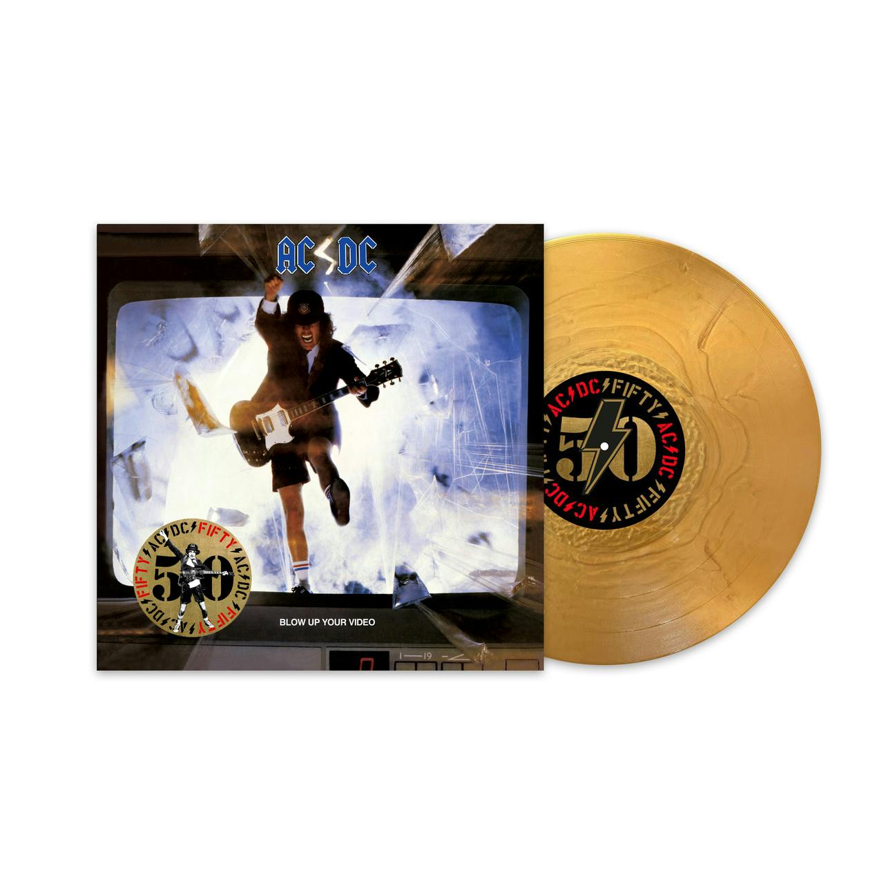 Eyesore Merch Gold Ac/Dc 'Blow Up Your Video' (50Th Anniversary) Lp Vinyl