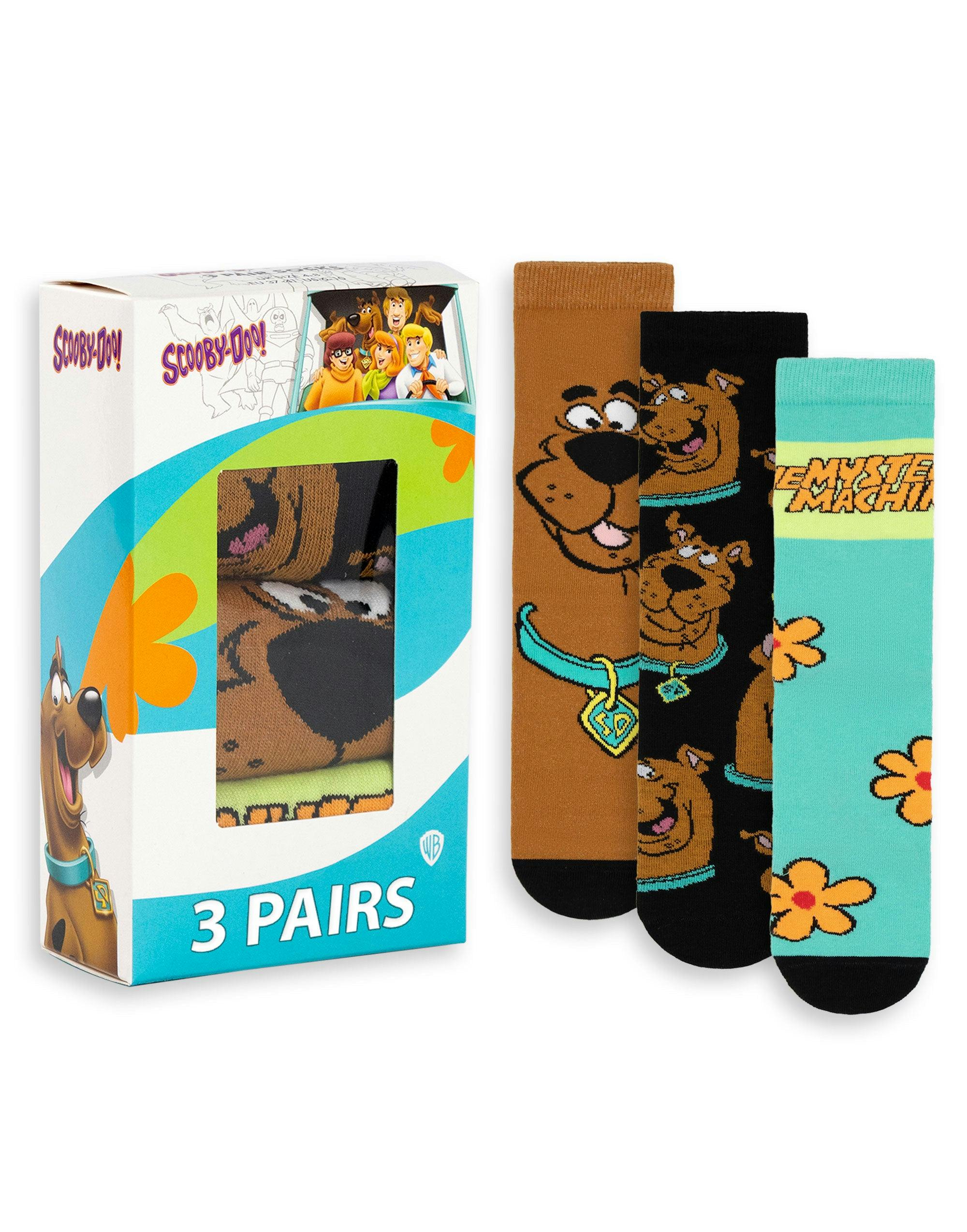 Vanilla Underground Unisex Scooby Doo Multicoloured Character Calf Socks Set Of 3 - 7-11 Uk