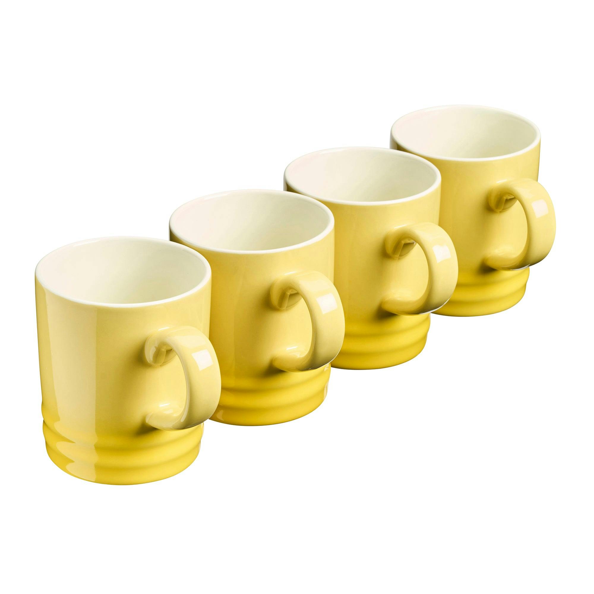 Cooks Professional Unisex Yellow Set Of 4 Colourful Stoneware Mugs - Tea Coffee Drinking Cups - 350Ml In | Size: 4 Pack - Image 5