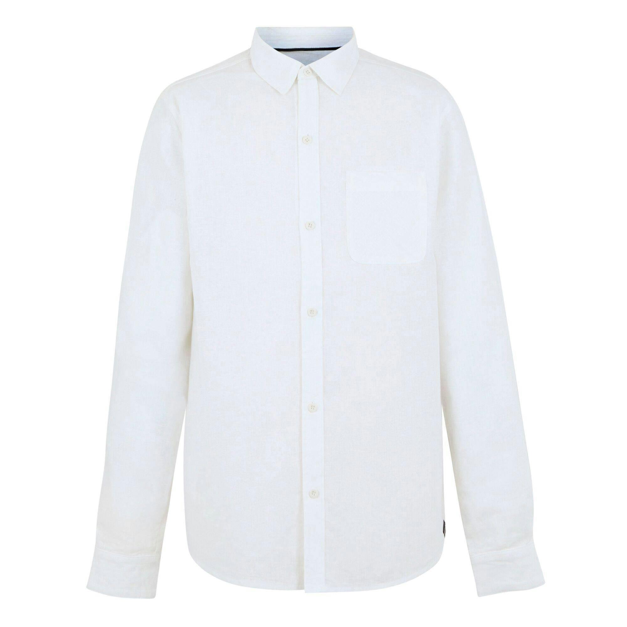 Regatta Men's White Loran Long-Sleeved Shirt - M - 90% Cotton/10% Linen
