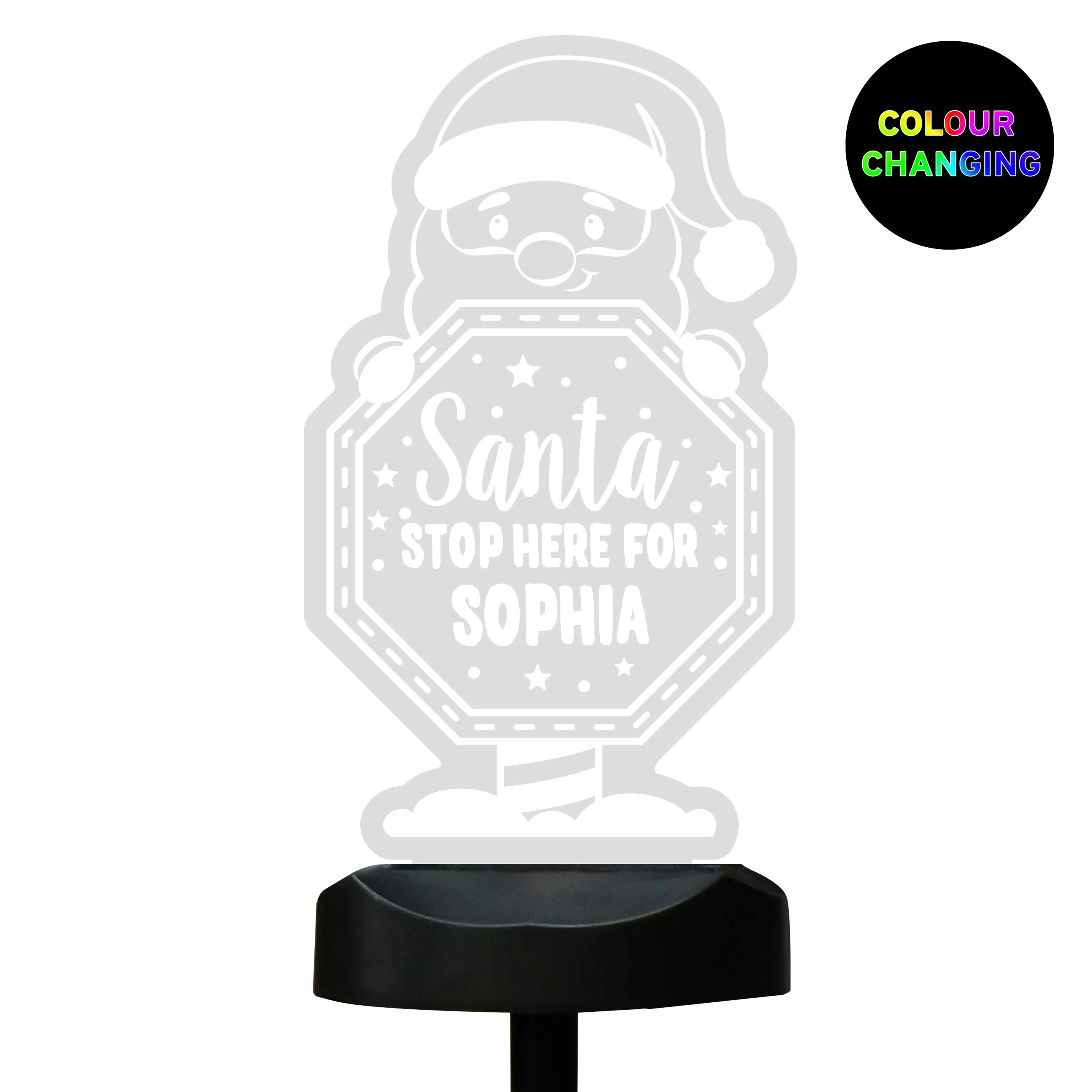 Personalised Memento Company Light Personalised Santa Stop Here Sign Outdoor Solar