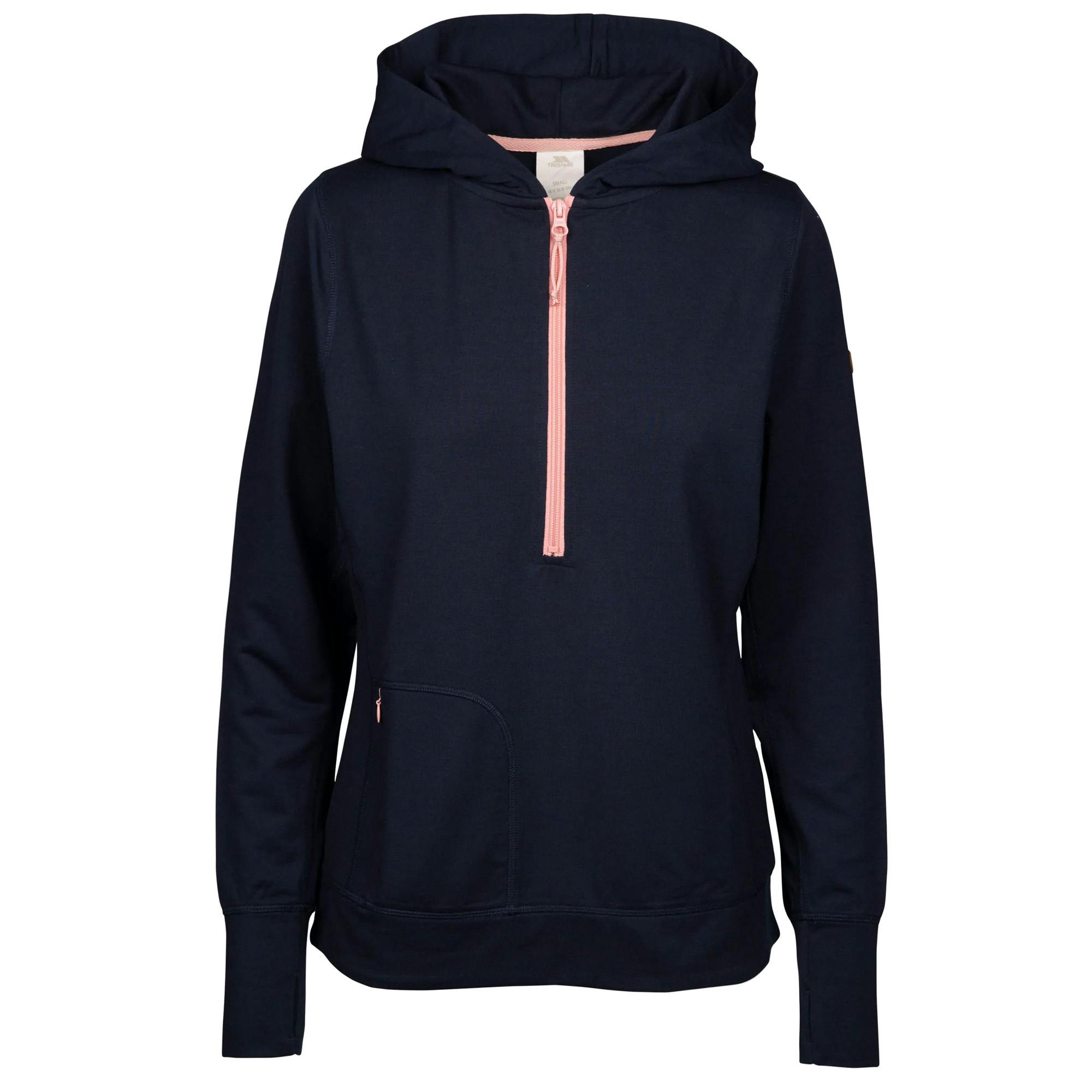 Trespass Women's Zia Hoodie - Navy Marl - Navy Marl - L - 66% Polyester/32% Rayon/2% Elastane