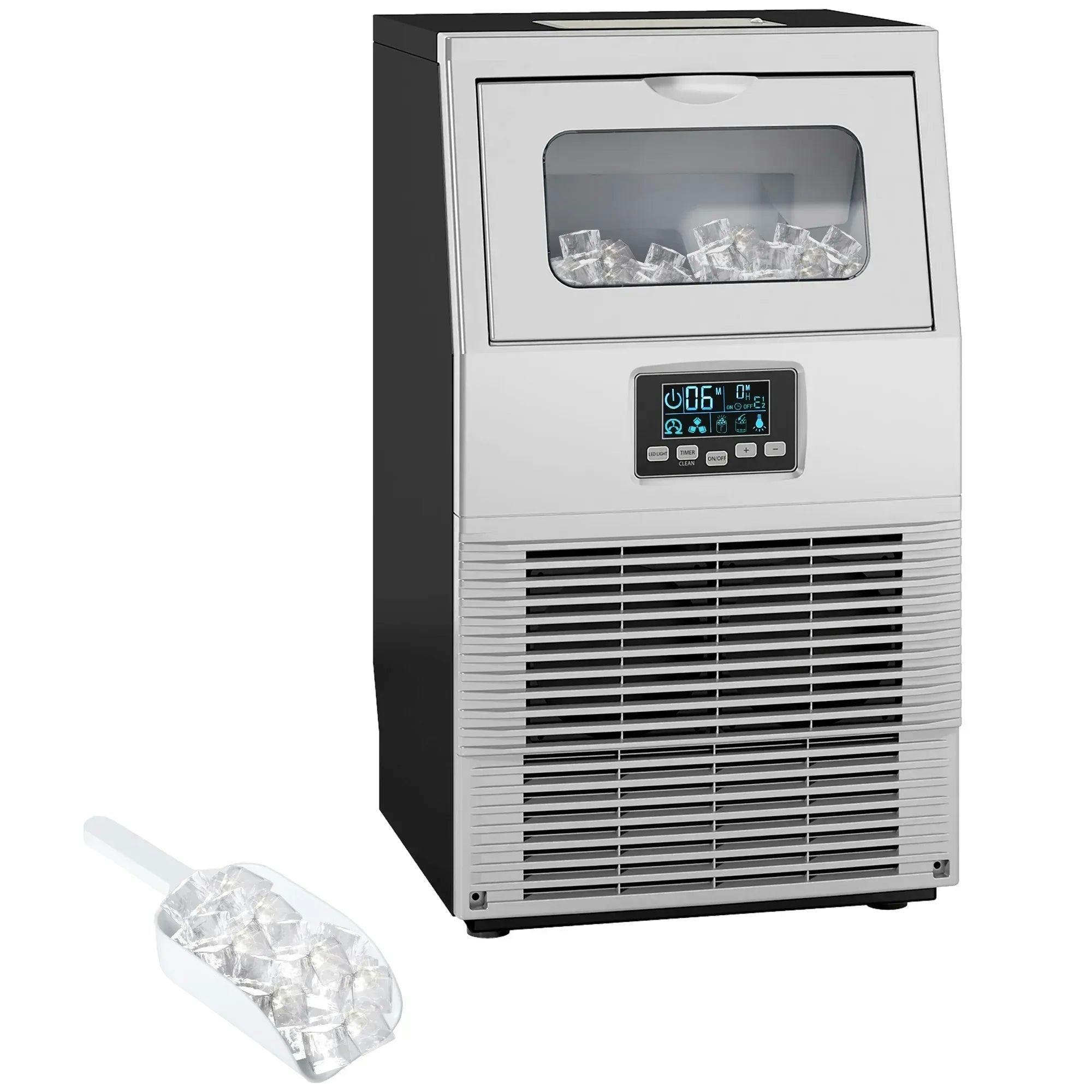 Homcom Unisex Silver Commercial Ice Maker With 4Kg Ice Storage For Home Restaurant In - Image 5