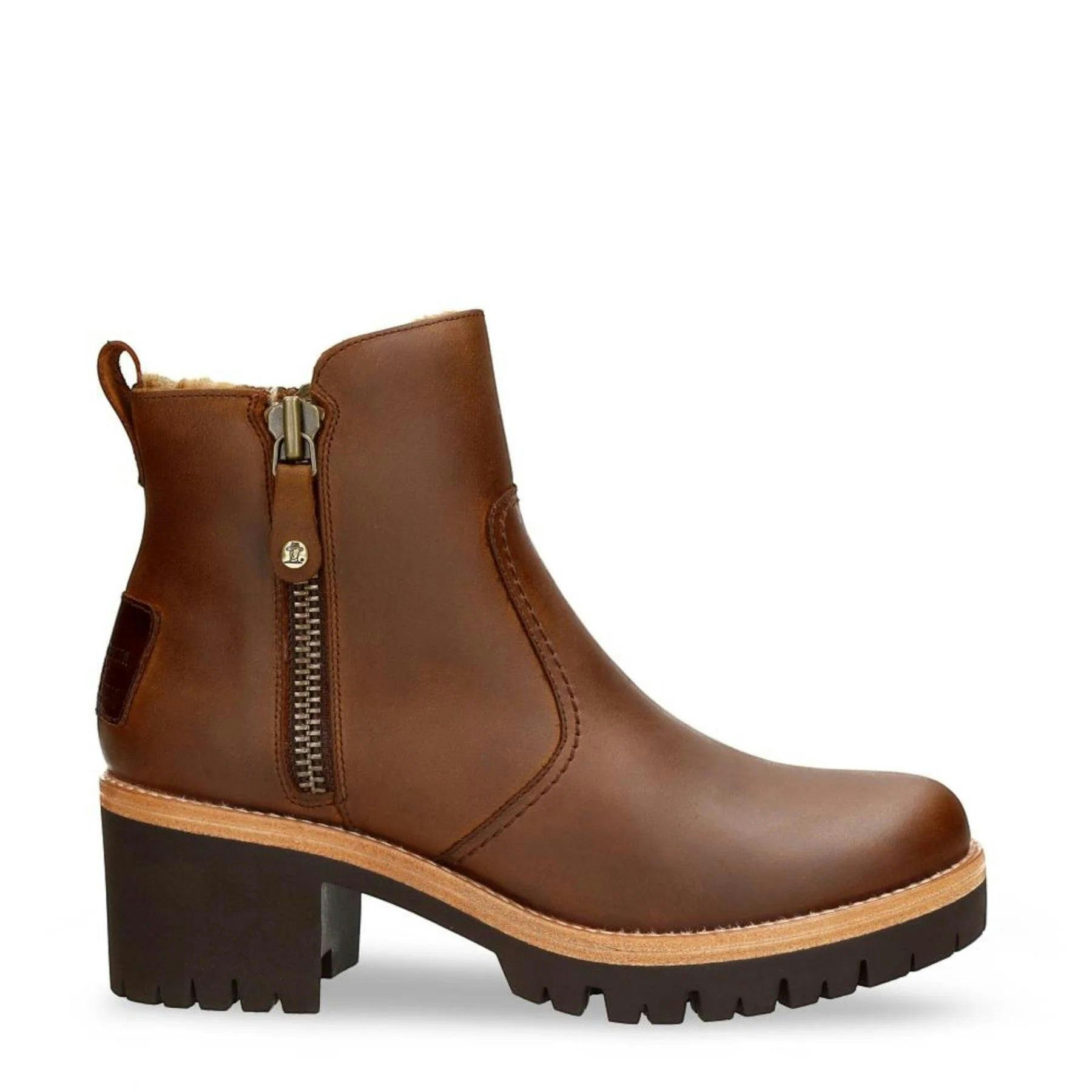 Panama Jack Women's Brown Pauline B9 - Leather Heeled Ankle Boots - Uk 7