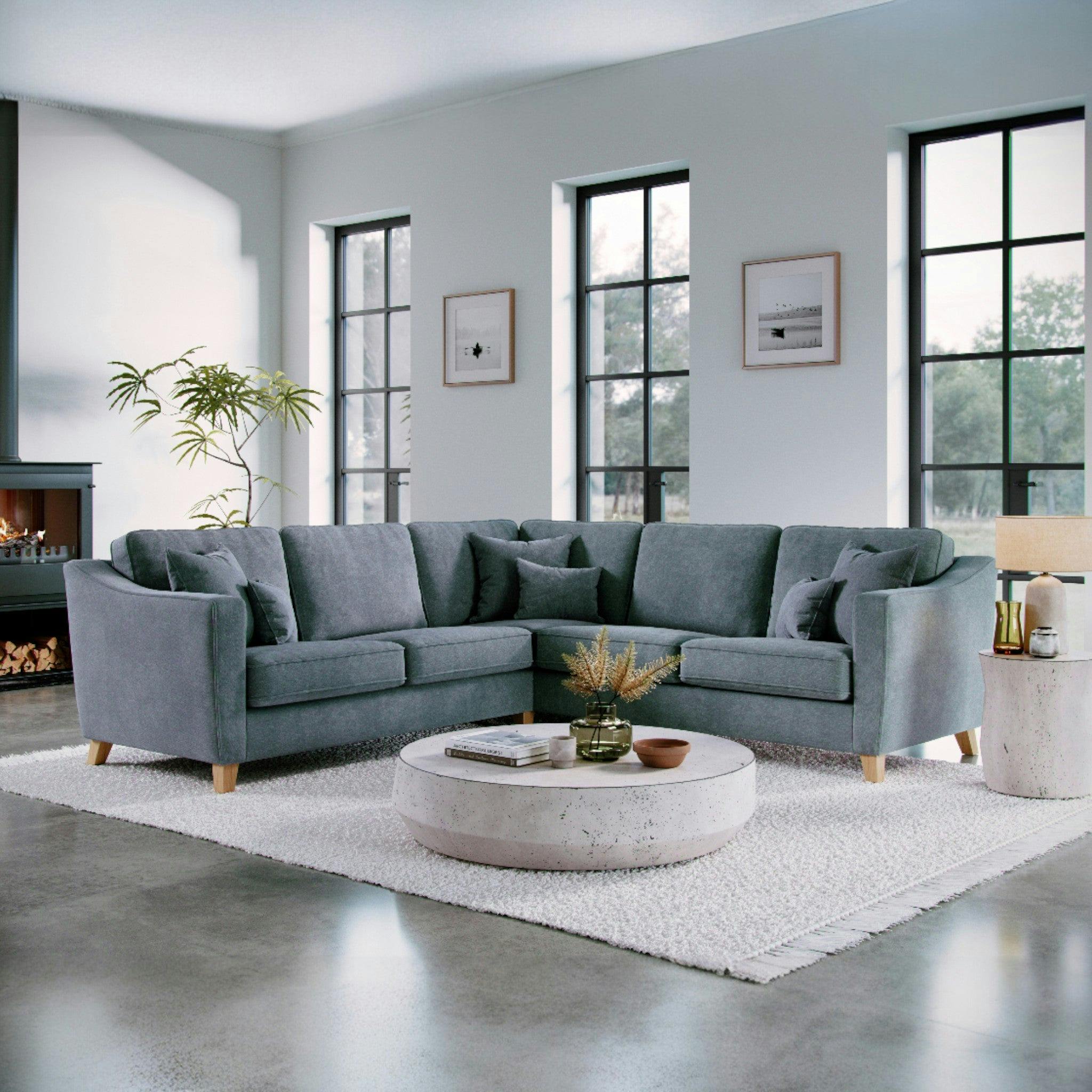 Rackhams The Elton Large Corner Sofa - Denim