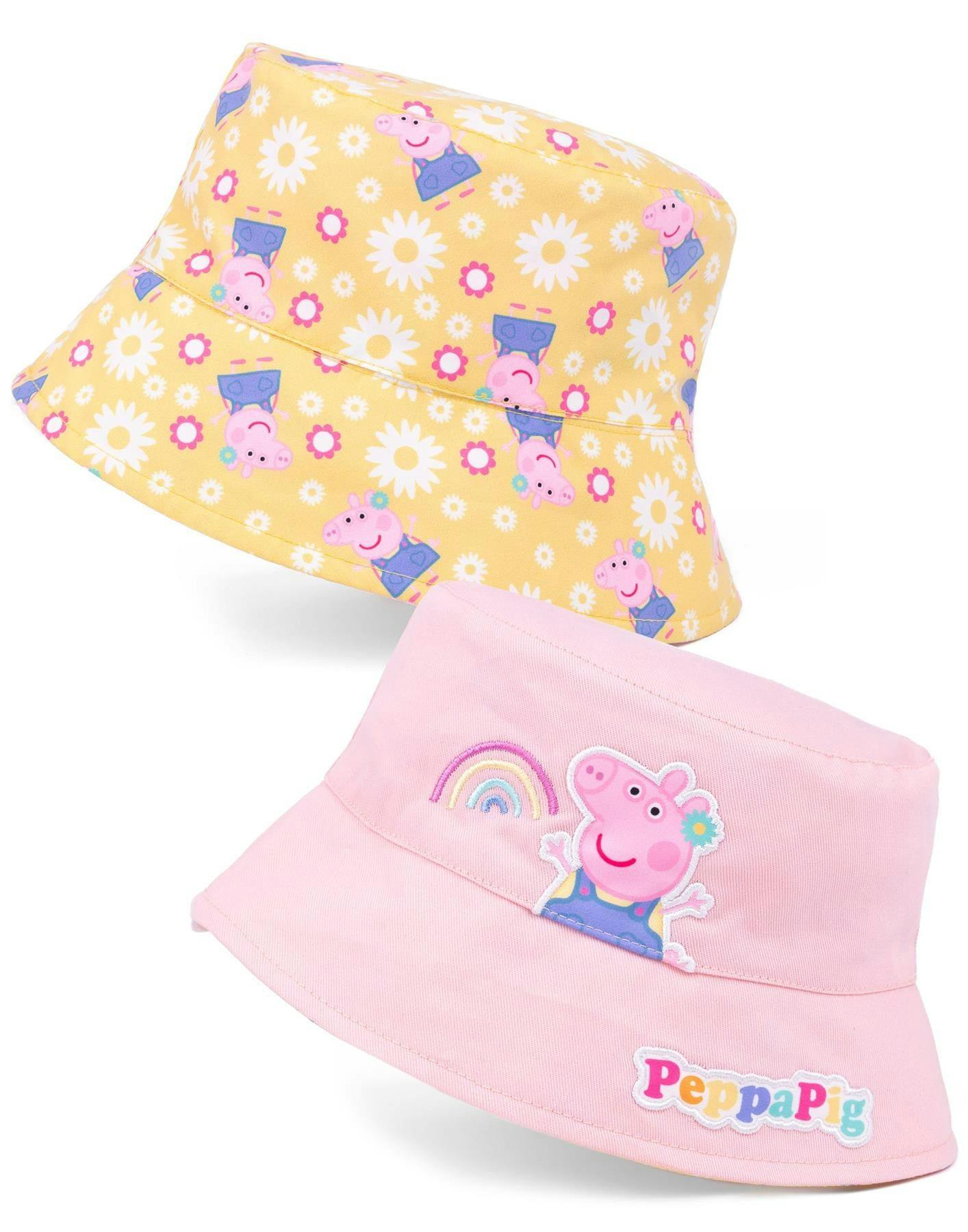 Vanilla Underground Girls Pink/Yellow Peppa Pig Multicoloured Bucket Hat (One Size)