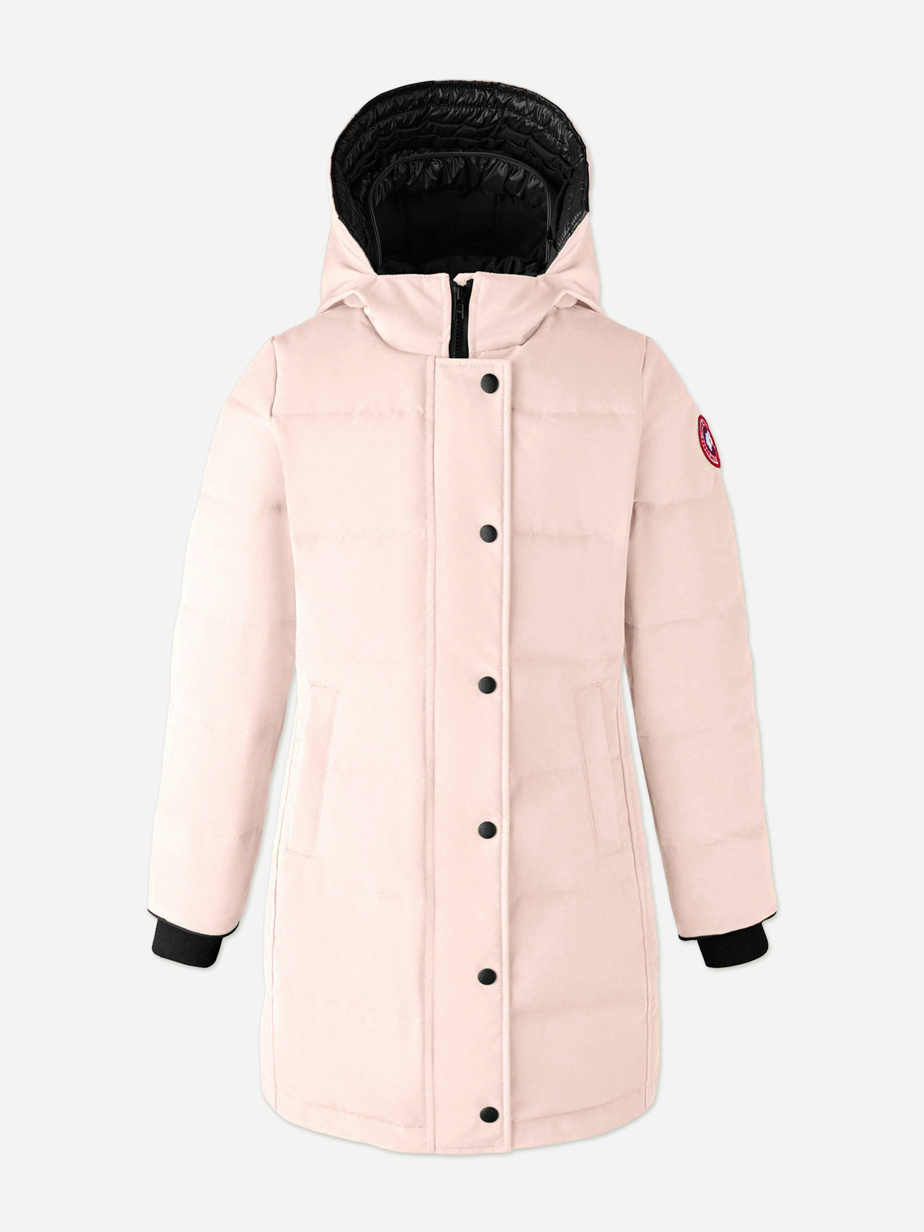 Canada Goose Girls Pink Down Padded Juniper Parka Coat In - Xs (6 Yrs)