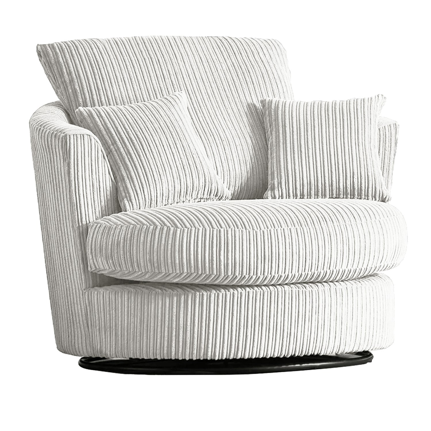 Furnishings For Less Silver Luxor / Ferguson / Delta Cord Swivel Chair