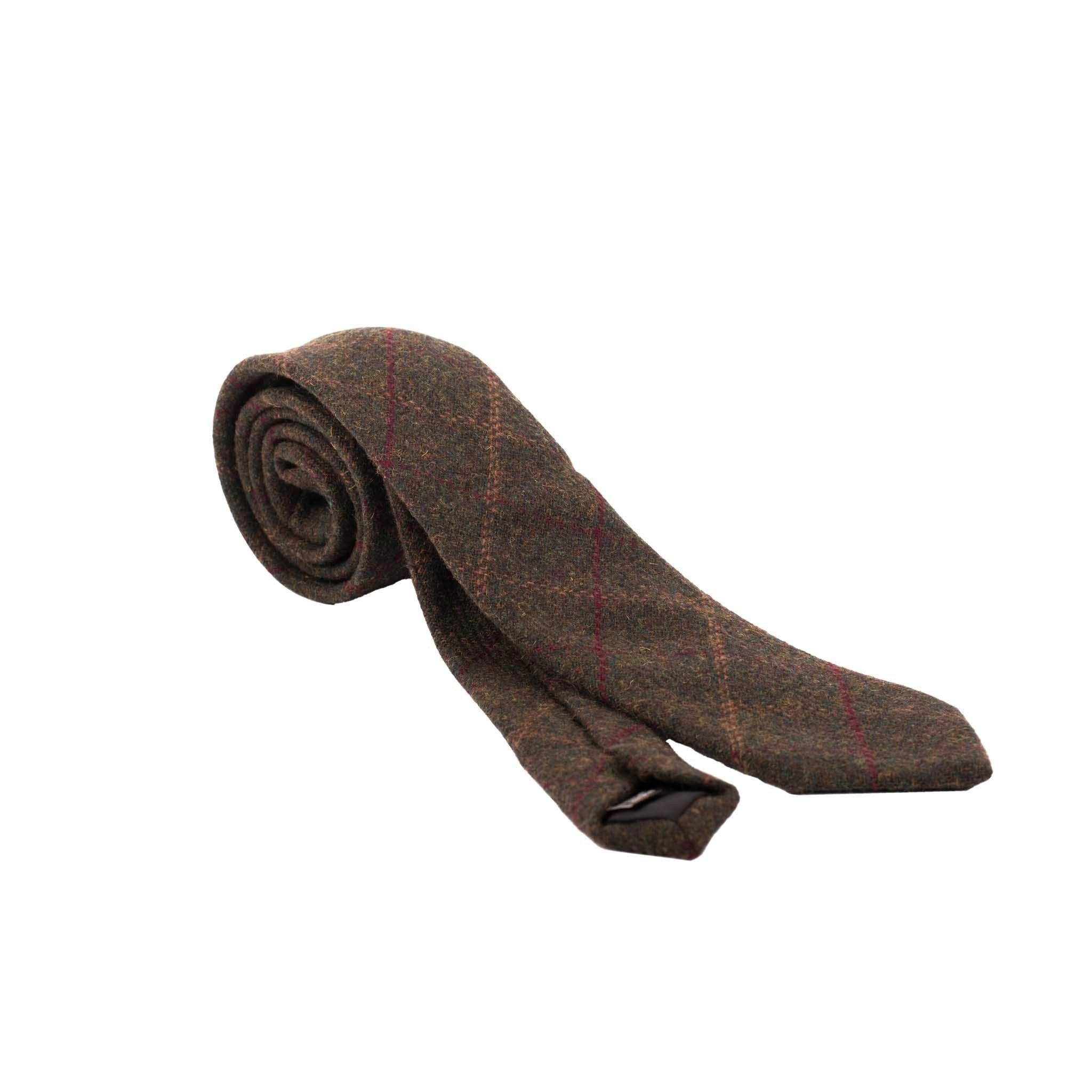 Heritage Traditions Green Box Check Tweed Tie - Box Tweed