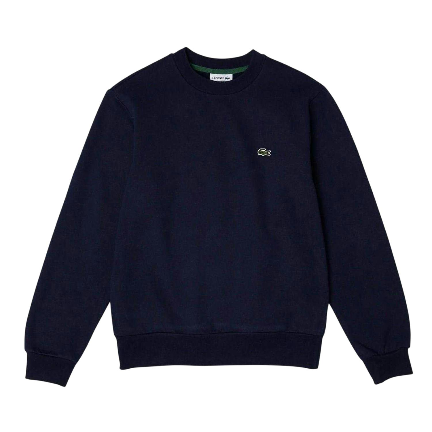 Lacoste Men's Embroidered Logo Fleece Crew Neck Sweatshirt - Navy - 4XL - Navy - 100% Mixed
