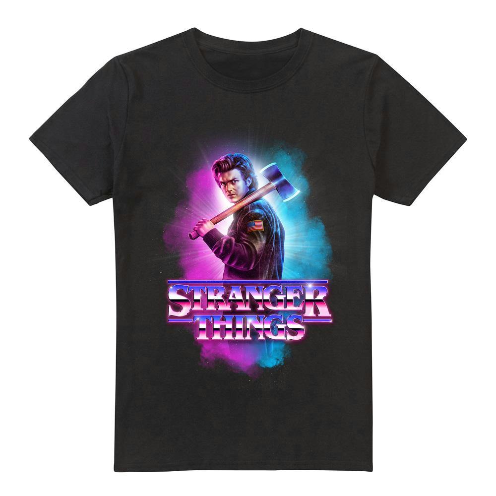 Stranger Things Men's Black Steve Harrington Metal T-Shirt - M