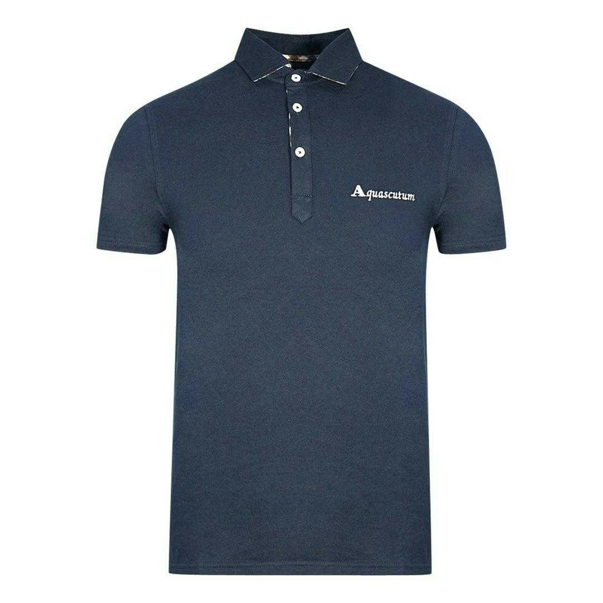 Aquascutum Unisex Adult Signature Logo Polo Shirt - Navy - M - Navy
