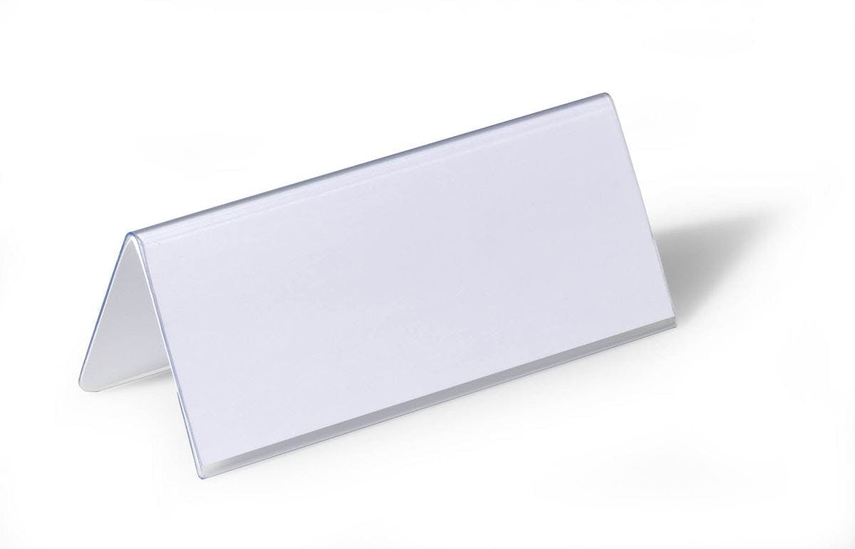 Durable Clear Plastic Table Place Name Holders And Inserts | 25 Pack | 61X150mm