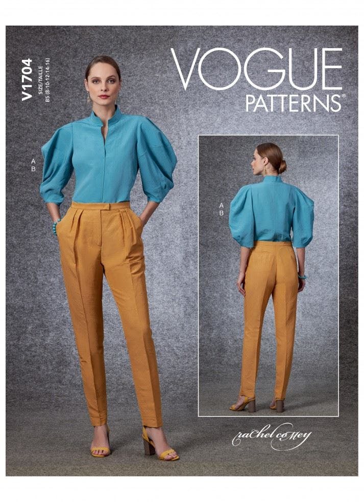 Vogue Women's Sewing Pattern 1704, Tops, Trousers For F5 (16-18-20-22-24) - Intermediate - F5 (16-18-20-22-24)